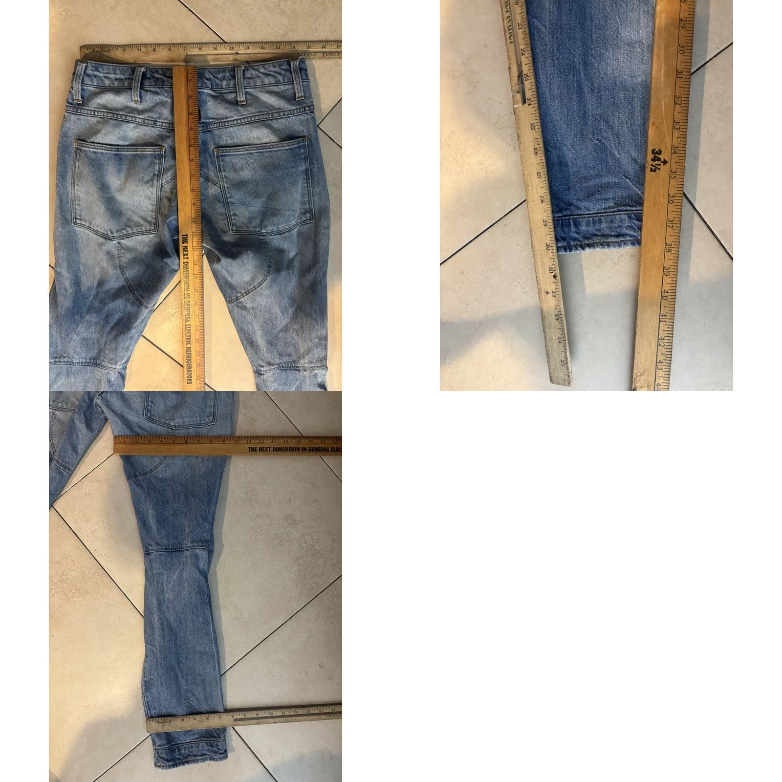 Vintage G-Star RAW Mens Jeans 28x32 Blue 5620 3D Slim Light Wash Denim Moto Tapered Size US 28 / EU 44 - 8 Thumbnail