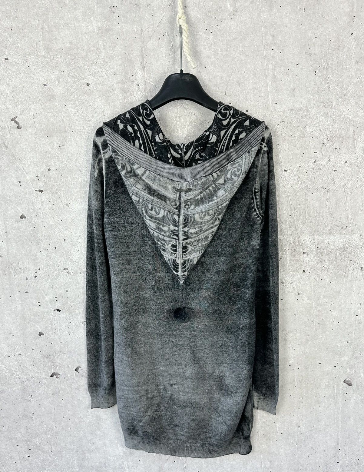Cop Copine × Vintage Cop Copine Aztec Tattoo Print Washed Grey Long Cardigan Size S / US 4 / IT 40 - 1 Thumbnail