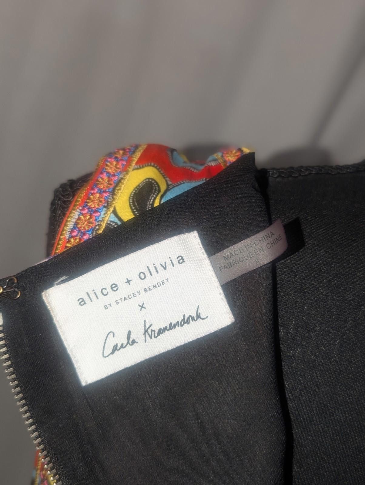 Designer Alice+Olivia x Carla Kranendonk Clyde Patchwork Shift Dress Size M / US 6-8 / IT 42-44 - 6 Thumbnail
