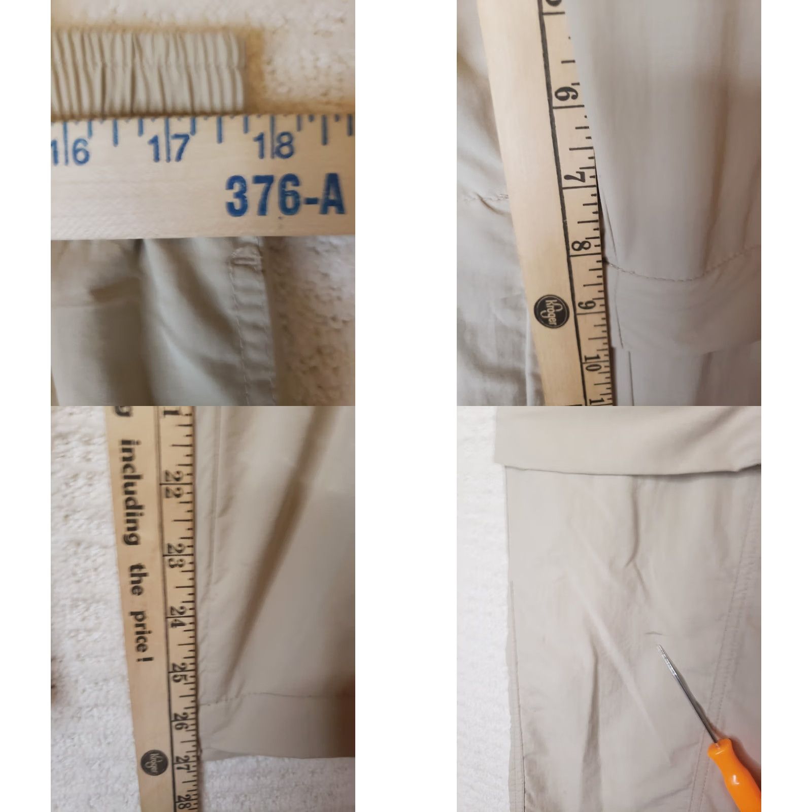 Vintage World Wide Sportsman Pants WOMEN 34W X 27L Beige Convertible Fishing Vented Size 24" / US 00 / IT 34 - 9 Thumbnail