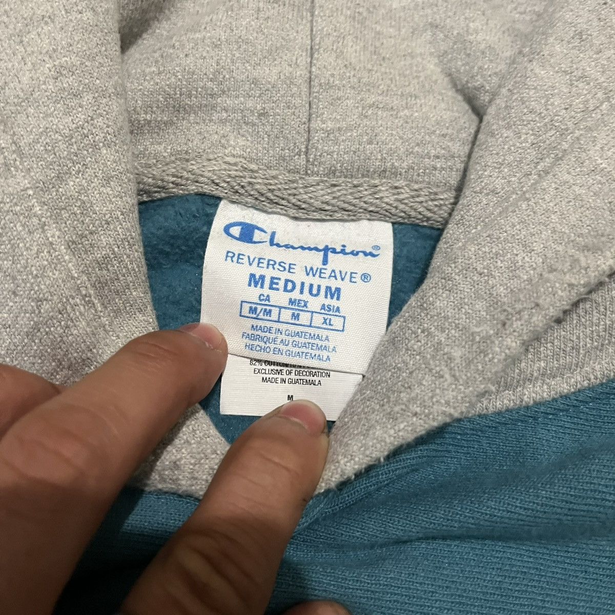 Champion Vintage Champion Two-Tone Hoodie – Teal / Grey Size US M / EU 48-50 / 2 - 3 Thumbnail
