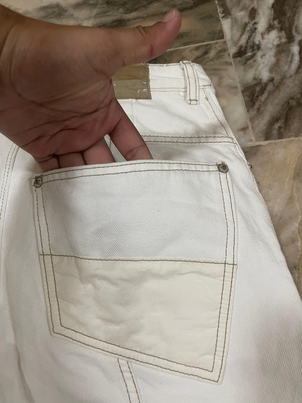 POST ARCHIVE FACTION (PAF) CARNET ARCHIVE - HUMAN-SHELL DESTROYED TROUSERS WHITE Size US 27 - 21 Thumbnail