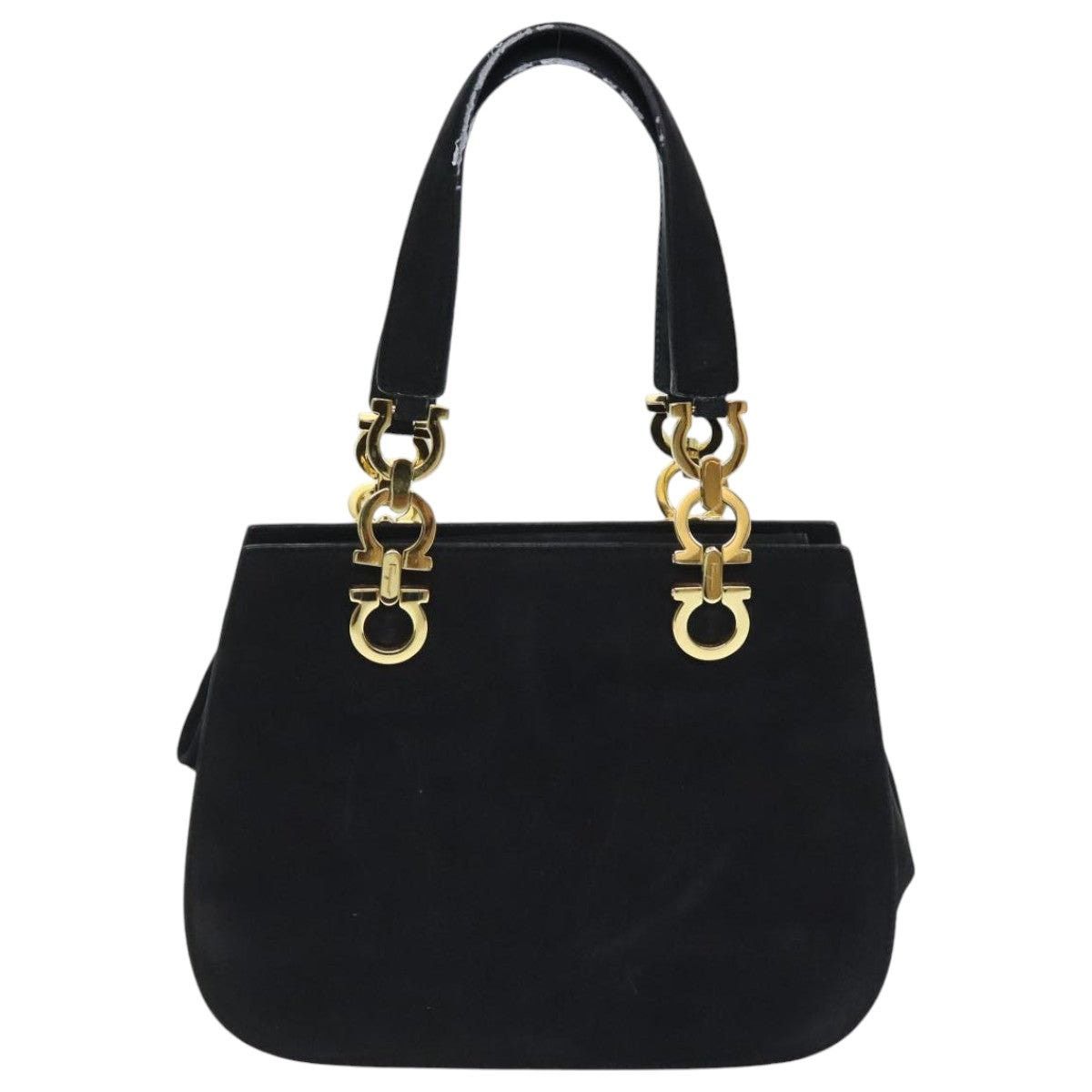 Salvatore Ferragamo Salvatore Ferragamo Gancini Hand Bag Suede Black Gold Size ONE SIZE - 2 Thumbnail
