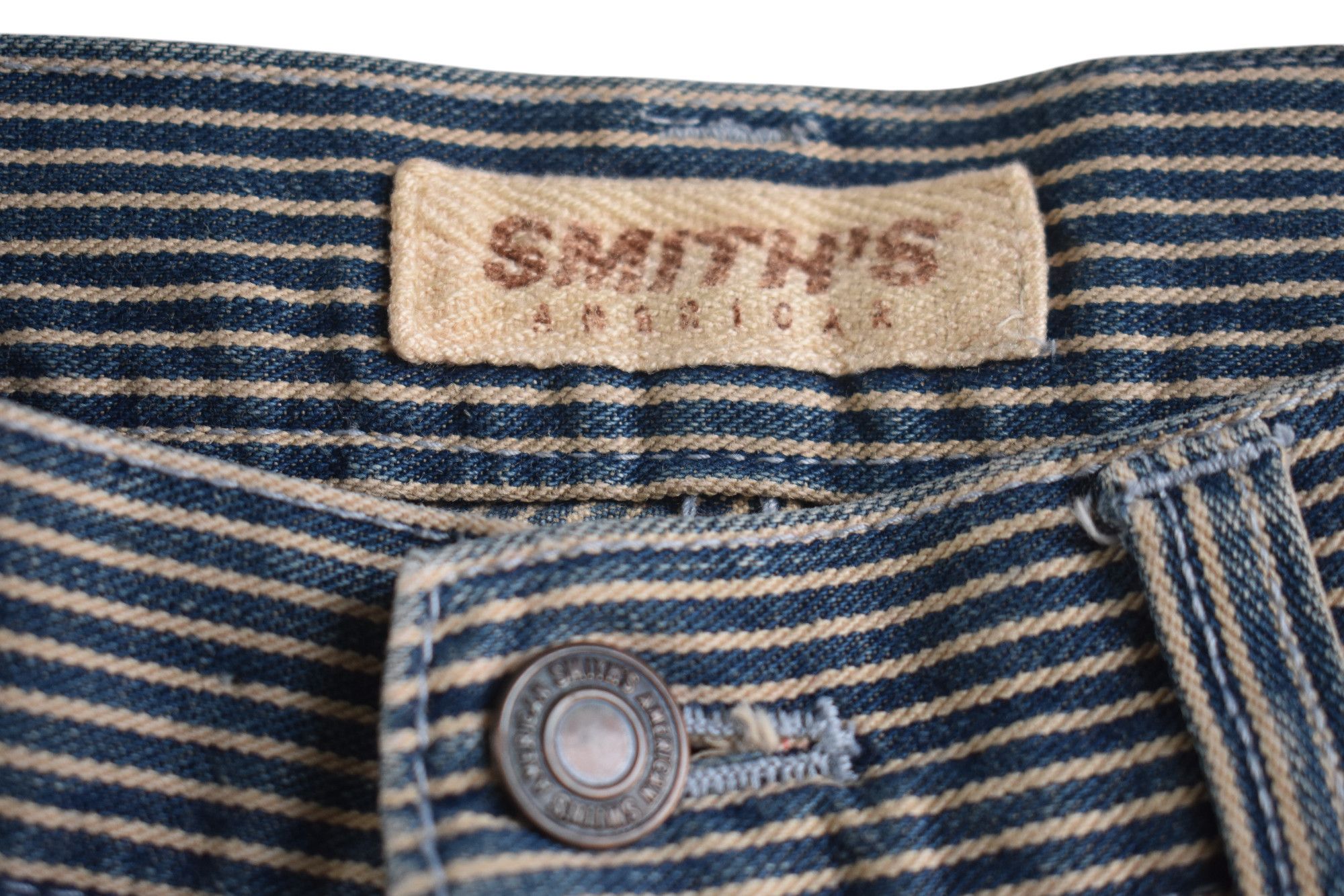 Smith's American × Vintage WIDE LEG 🔥 Smith American Hickory Stripe 6 Pocket Pant W29 Size US 29 - 6 Thumbnail