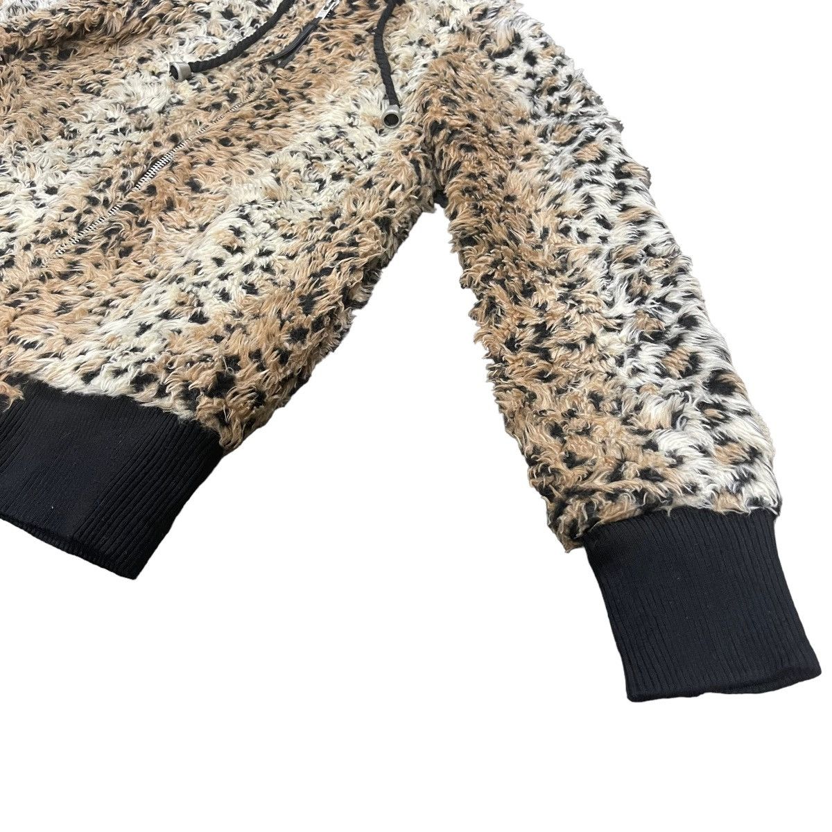 Vintage Designer Leopard Print Faux Fur Shearling Hoodie Jacket Size M / US 6-8 / IT 42-44 - 9 Thumbnail