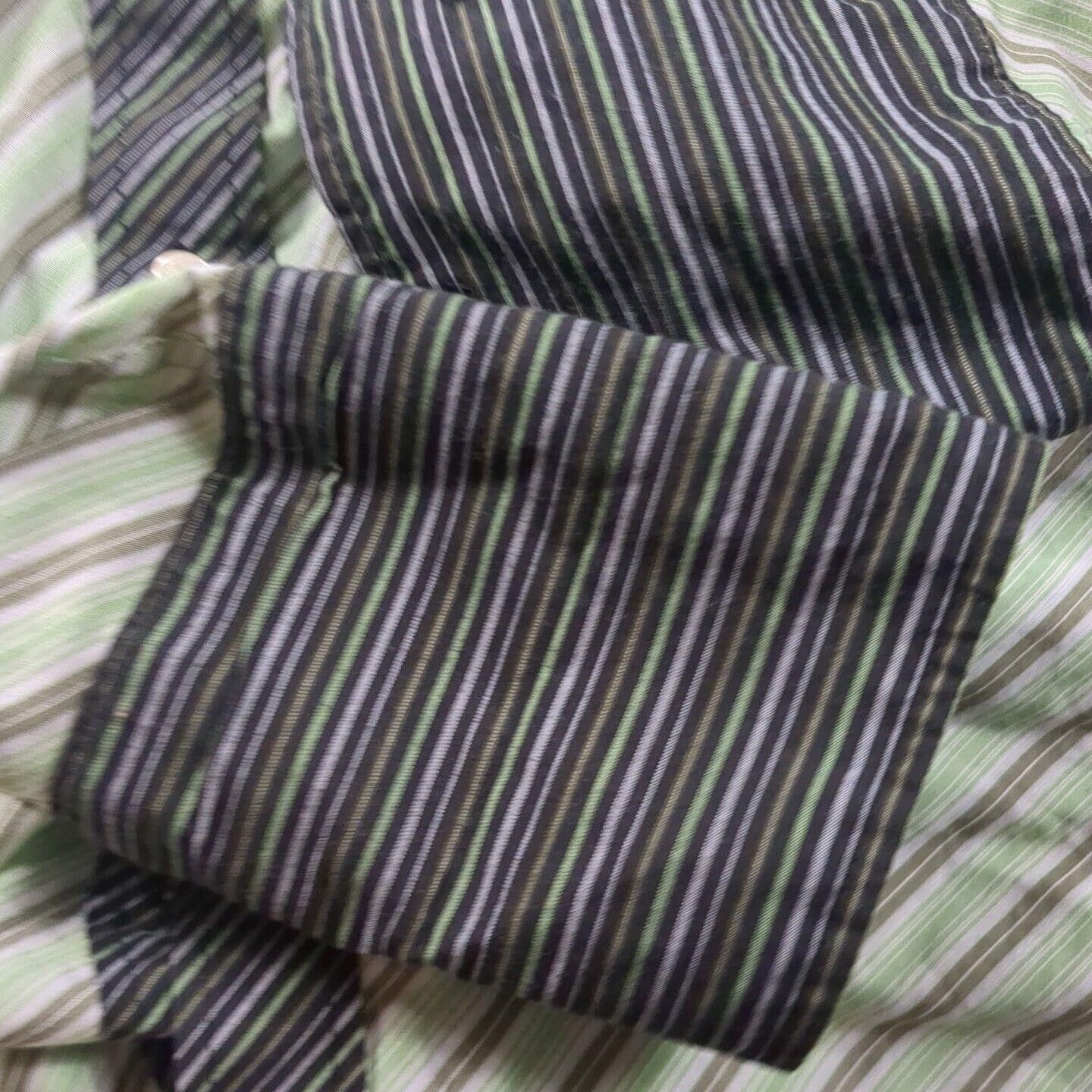 Designer Gazoz Shirt Men XXL Green Stripe Contrast Collar French Cuff Size US XXL / EU 58 / 5 - 5 Thumbnail