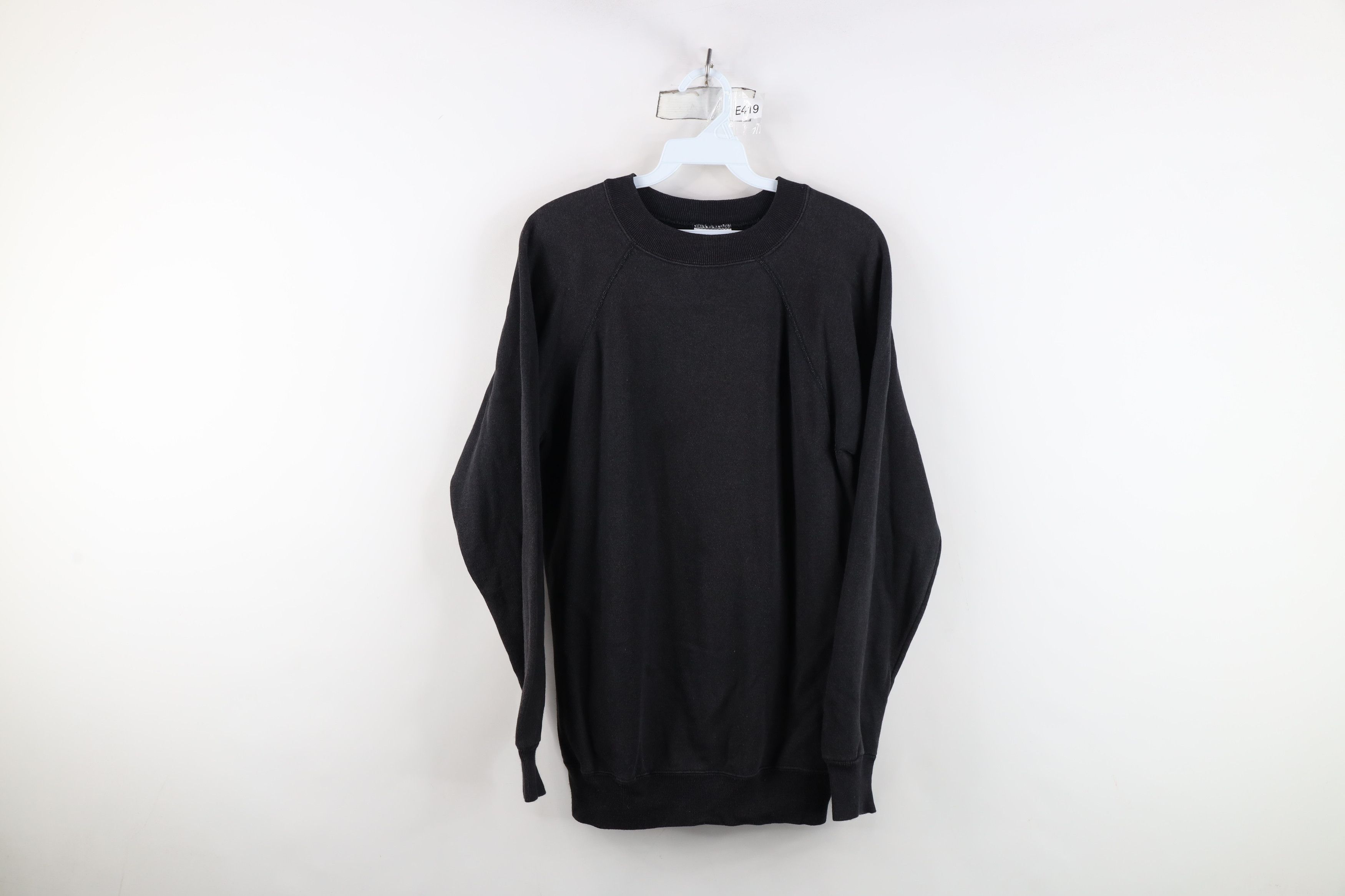Hanes Vintage 80s 90s Hanes Blank Crewneck Sweatshirt Black USA Size L / US 10 / IT 46 - 1 Thumbnail