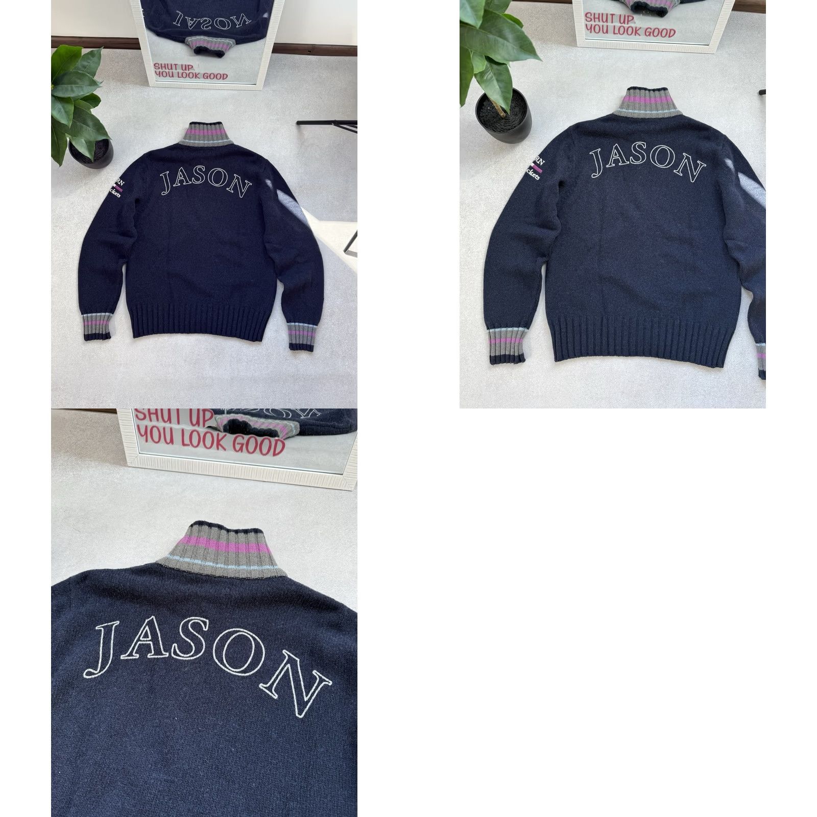 La Martina VINTAGE La Martina Sweater Full Zip Men L Navy Blue Wool Pullover 90s Streetwear Y2K Size US L / EU 52-54 / 3 - 9 Thumbnail