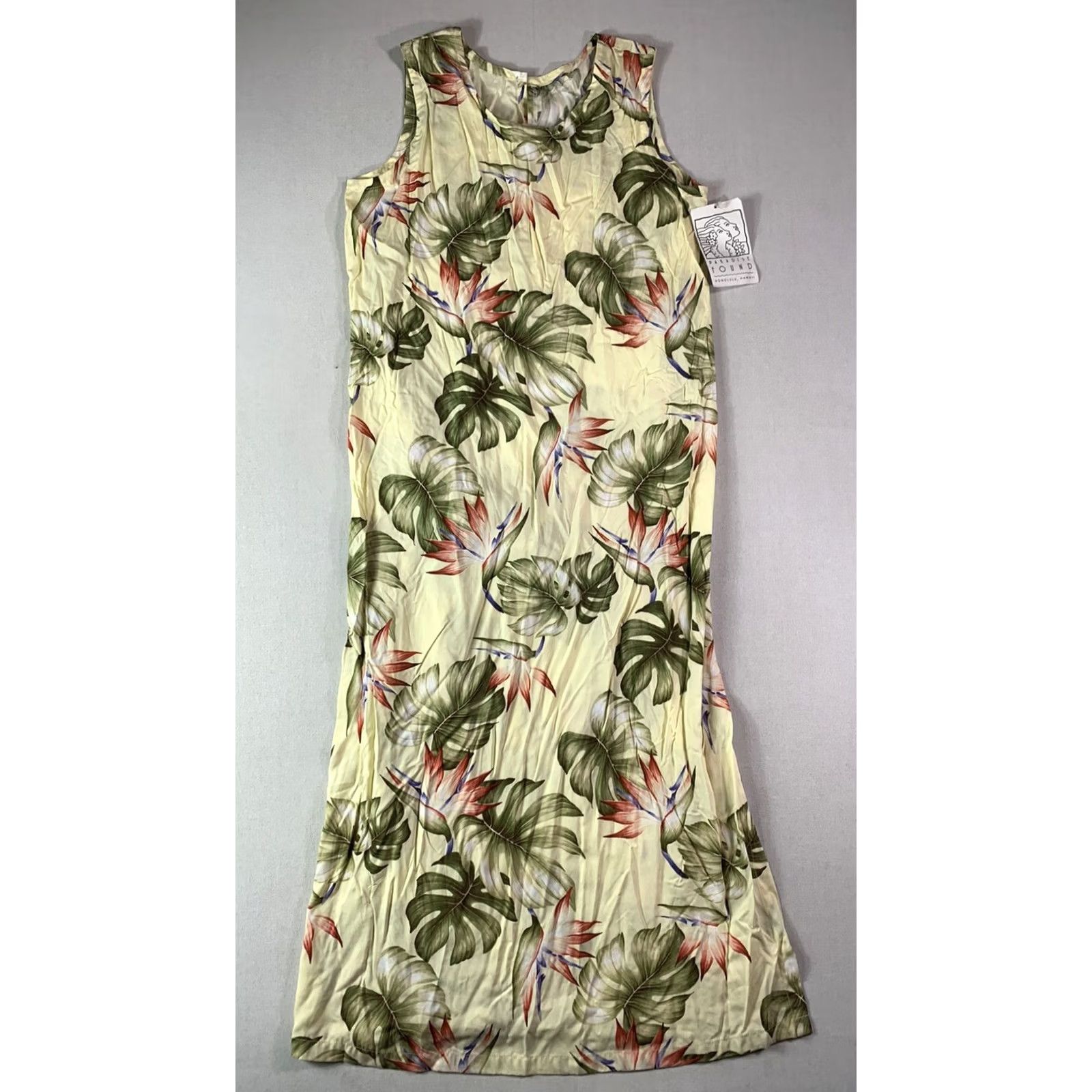 Paradise Found VINTAGE Paradise Found Hawaiian Long Dress Women M Yellow Floral Tropical NWT Size M / US 6-8 / IT 42-44 - 2 Thumbnail