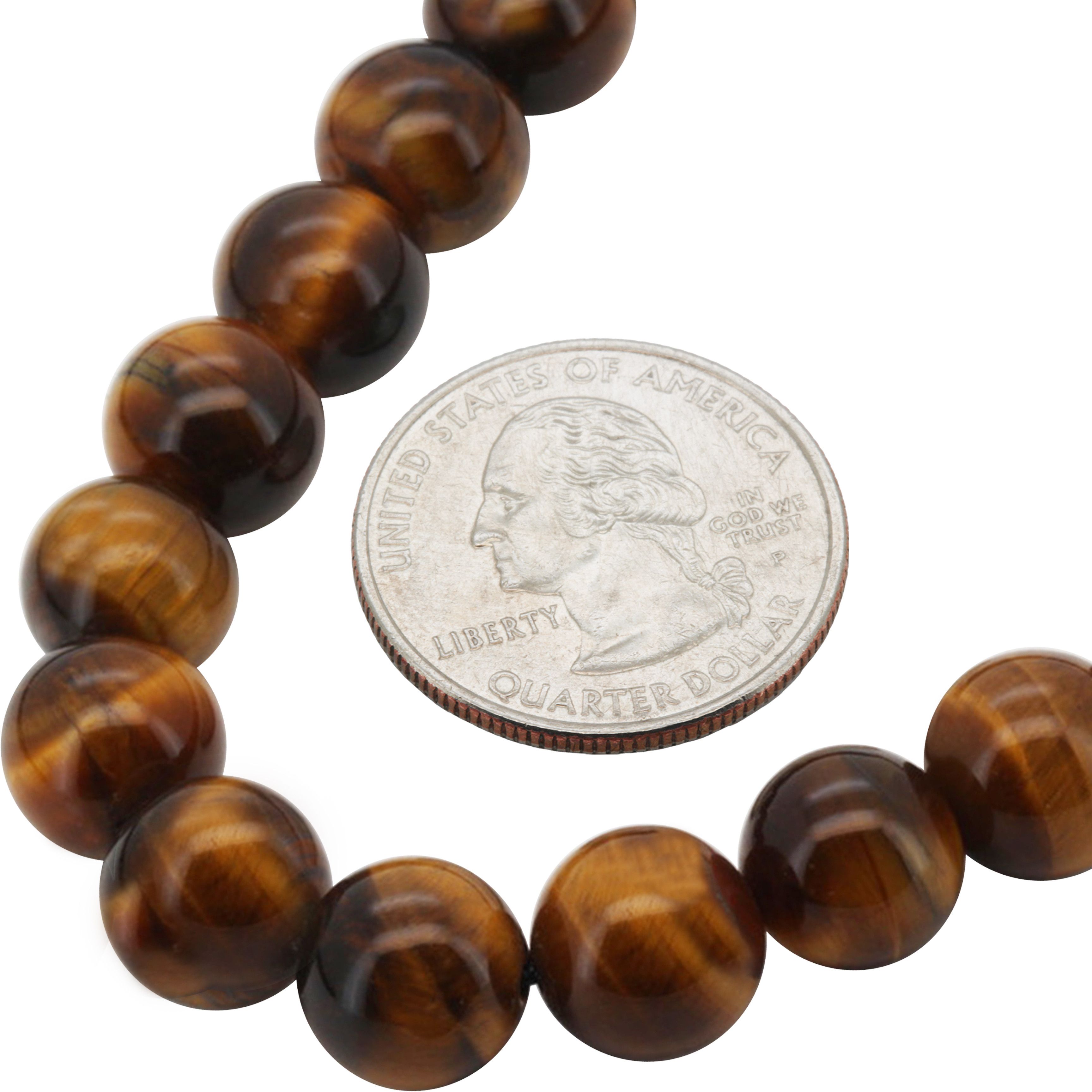 Other 10mm Tiger Eye Beaded Necklace 34” Size ONE SIZE - 2 Thumbnail