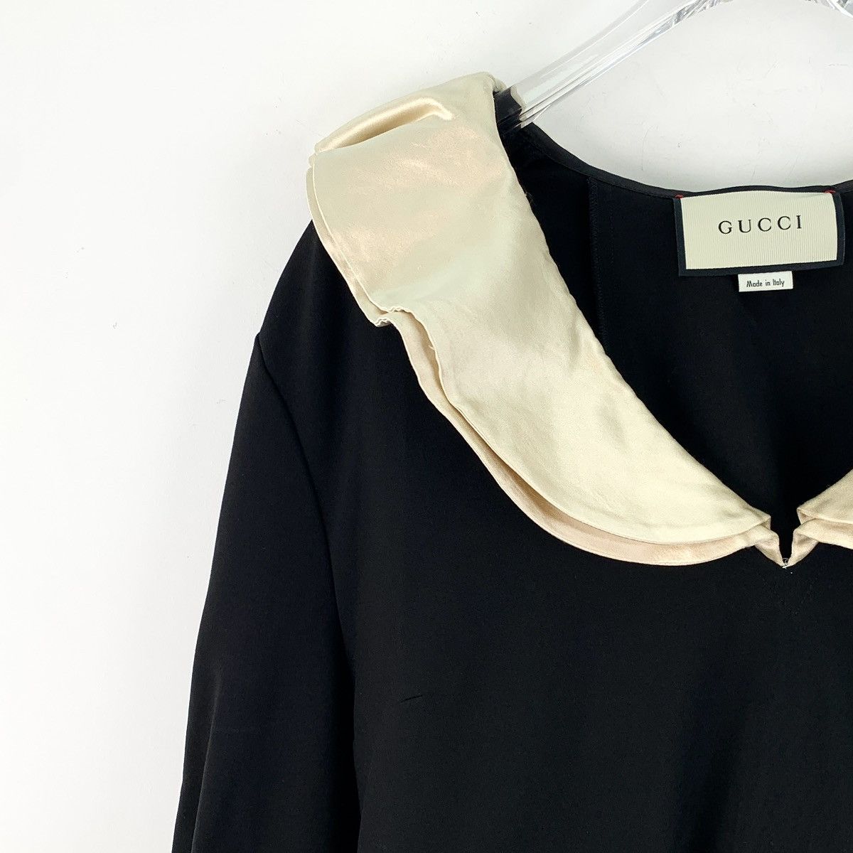 Gucci Gucci Black Ruffled V-neck Long Sleeve Dress K26WX Size M / US 6-8 / IT 42-44 - 3 Thumbnail