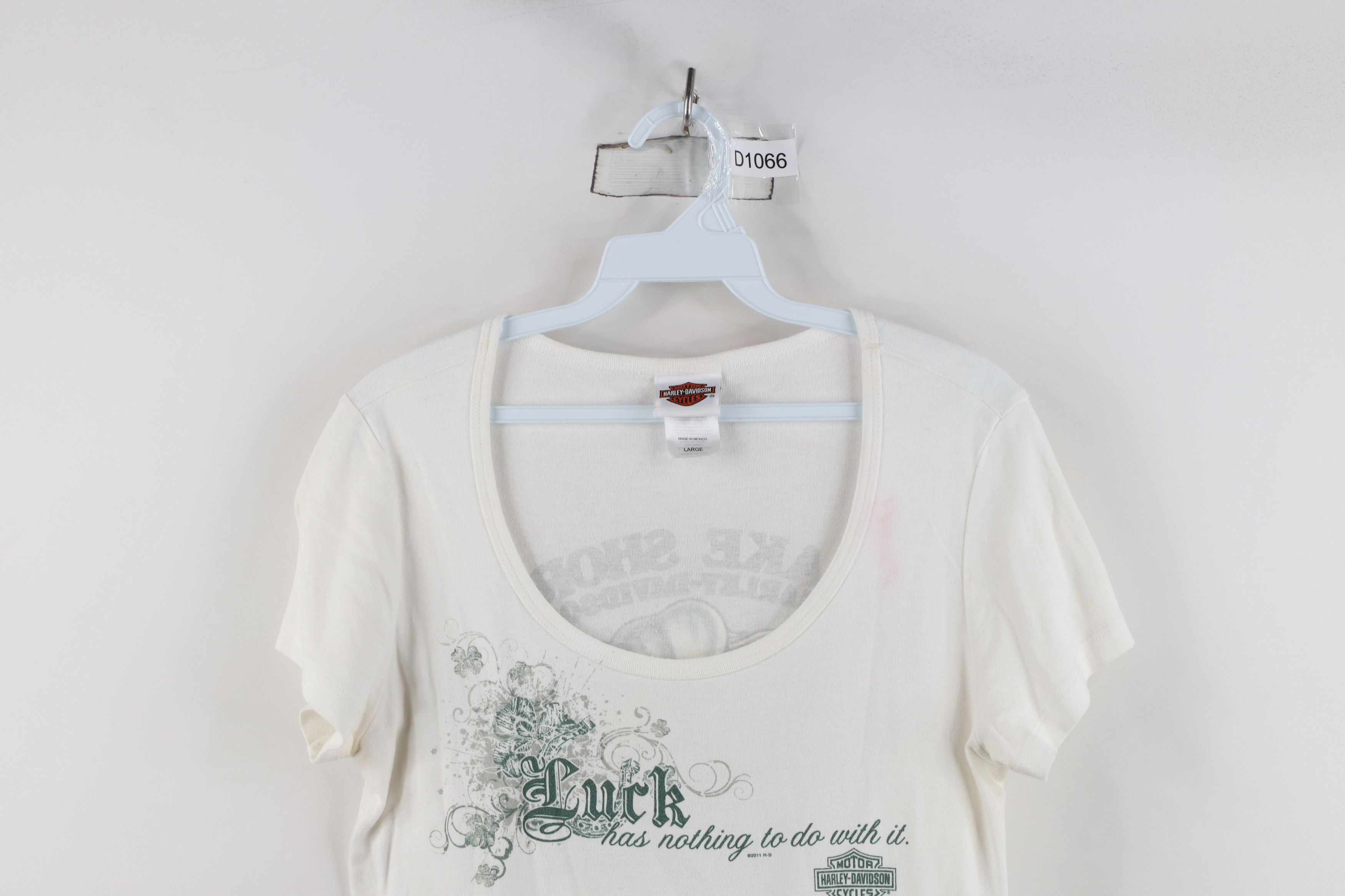 Harley Davidson × Vintage Vintage Y2K Harley Davidson Knit Lucky Shamrock T-Shirt Size US L / EU 52-54 / 3 - 2 Thumbnail