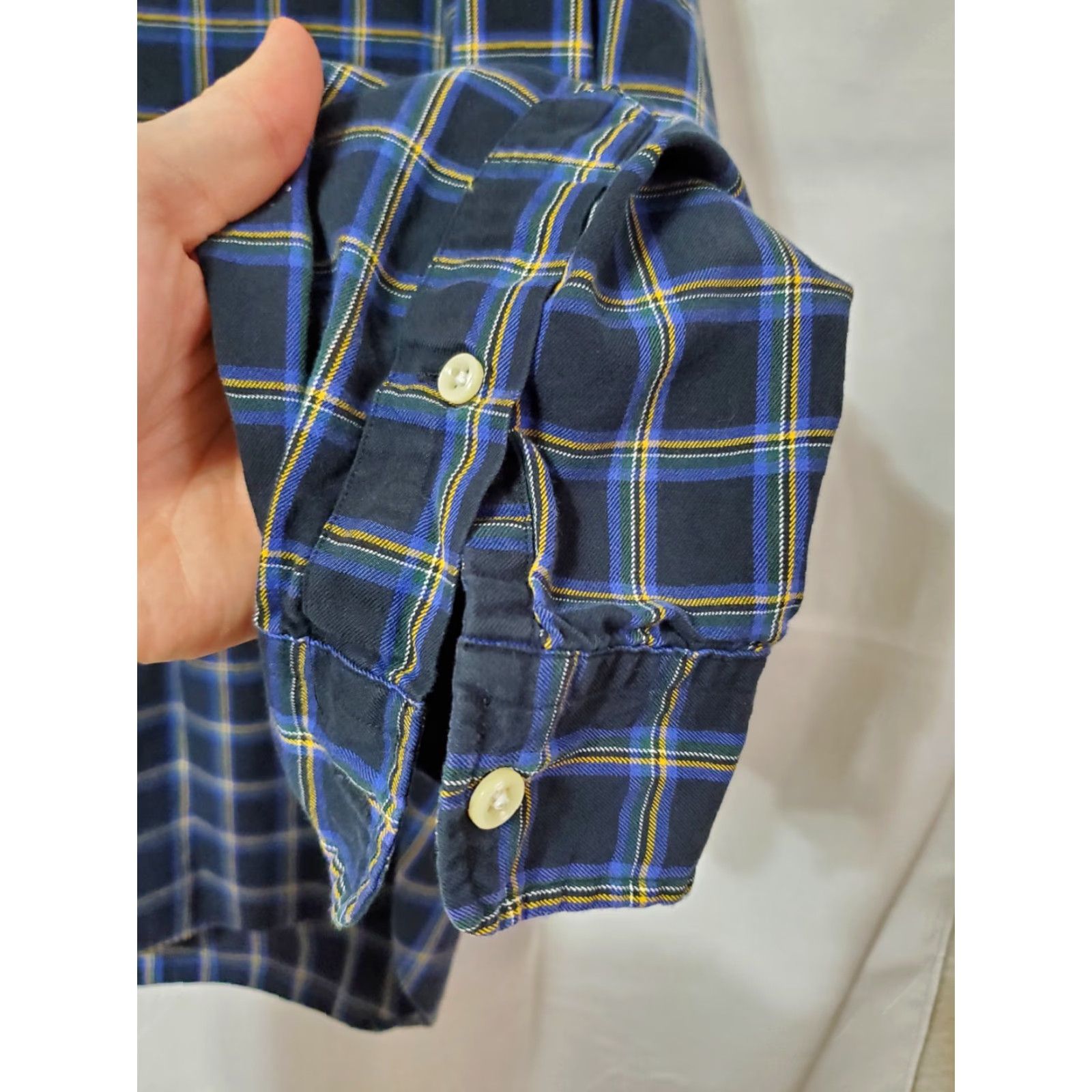 Ralph Lauren Ralph Lauren Blake Button-Up Shirt Navy Plaid 100% Cotton Large Mens Long Sleeve Classic Preppy Logo Size US L / EU 52-54 / 3 - 3 Thumbnail