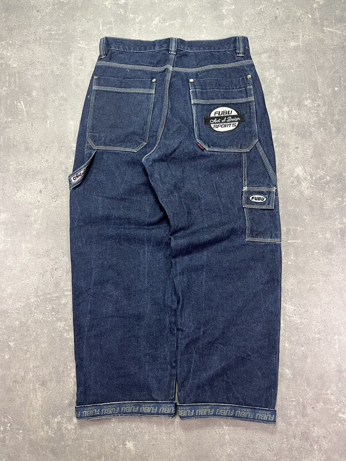 Fubu 90s/00s Fubu Vintage Big Logo Baggy Carpenter Denim Jeans 34 Size US 34 / EU 50 - 1 Thumbnail