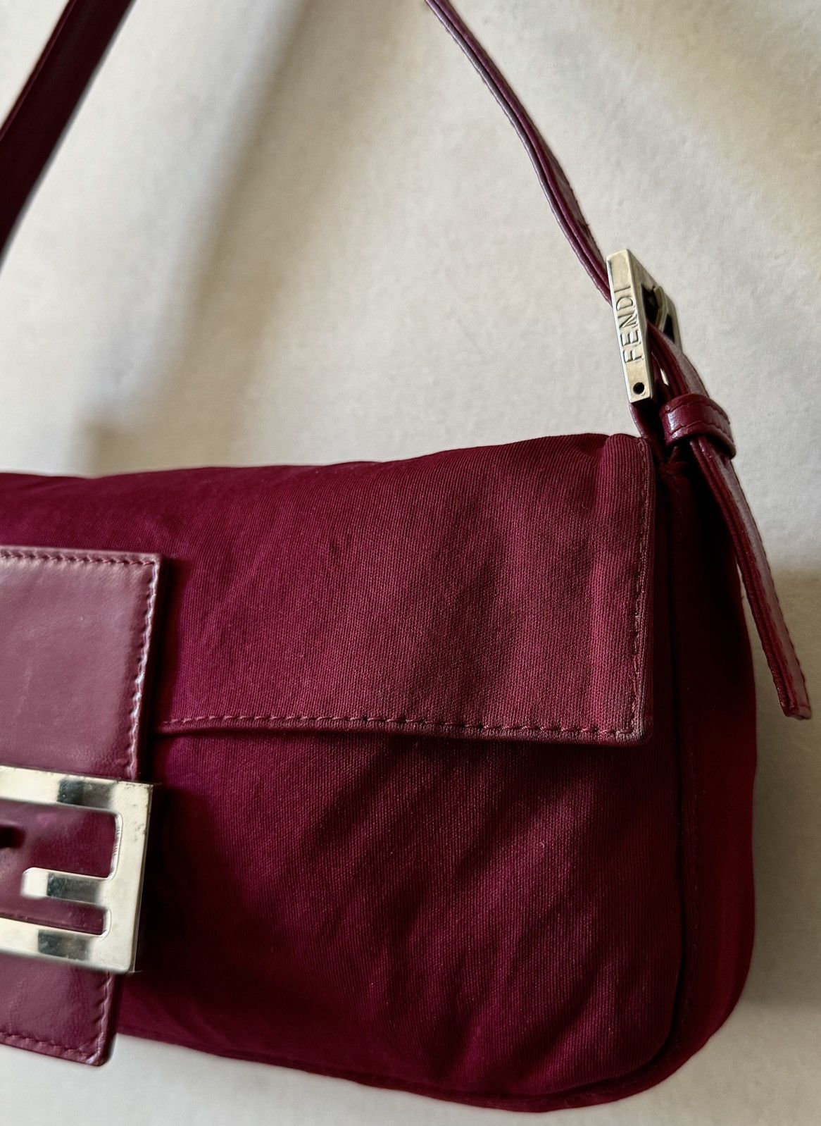Fendi - 2000’s - Classic Baguette - Raspberry Neoprene Bag