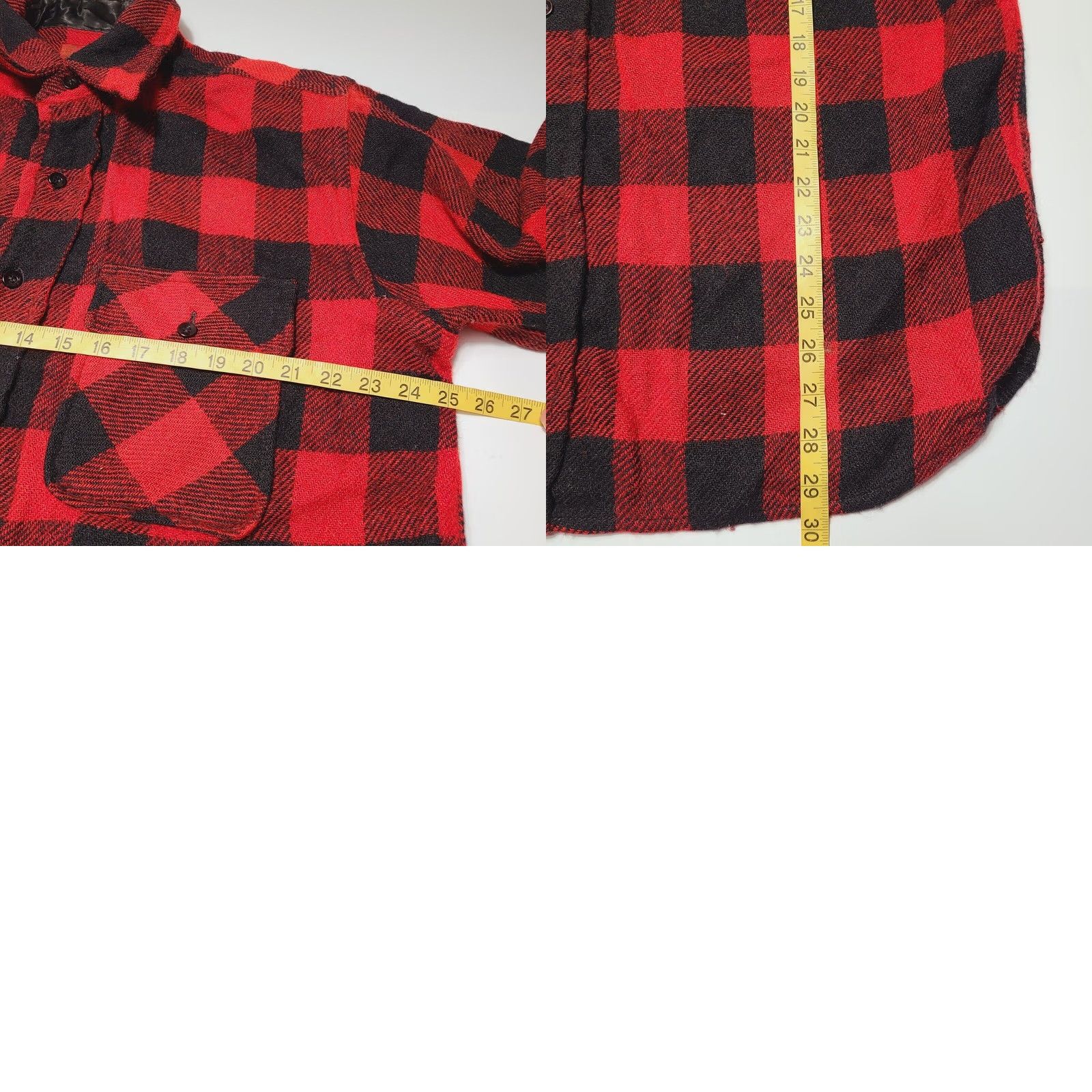 Sears VINTAGE Sears King Road Shop Mens L Button Flannel Full Cut Long Sleeve 70s Plaid Wool Red Tail Pocket Jacket? Size US L / EU 52-54 / 3 - 8 Thumbnail