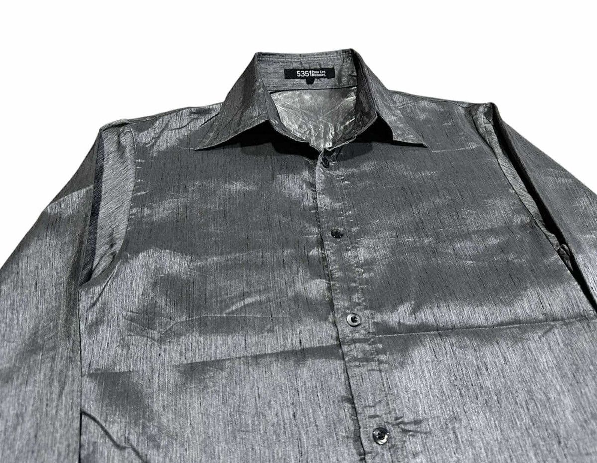 5351 POUR LES HOMMES × Japanese Brand × Tornado Mart 🔥Y2K 5351 Pour Les Hommes Shirt Metallic Silver Steampunk Size US S / EU 44-46 / 1 - 2 Thumbnail