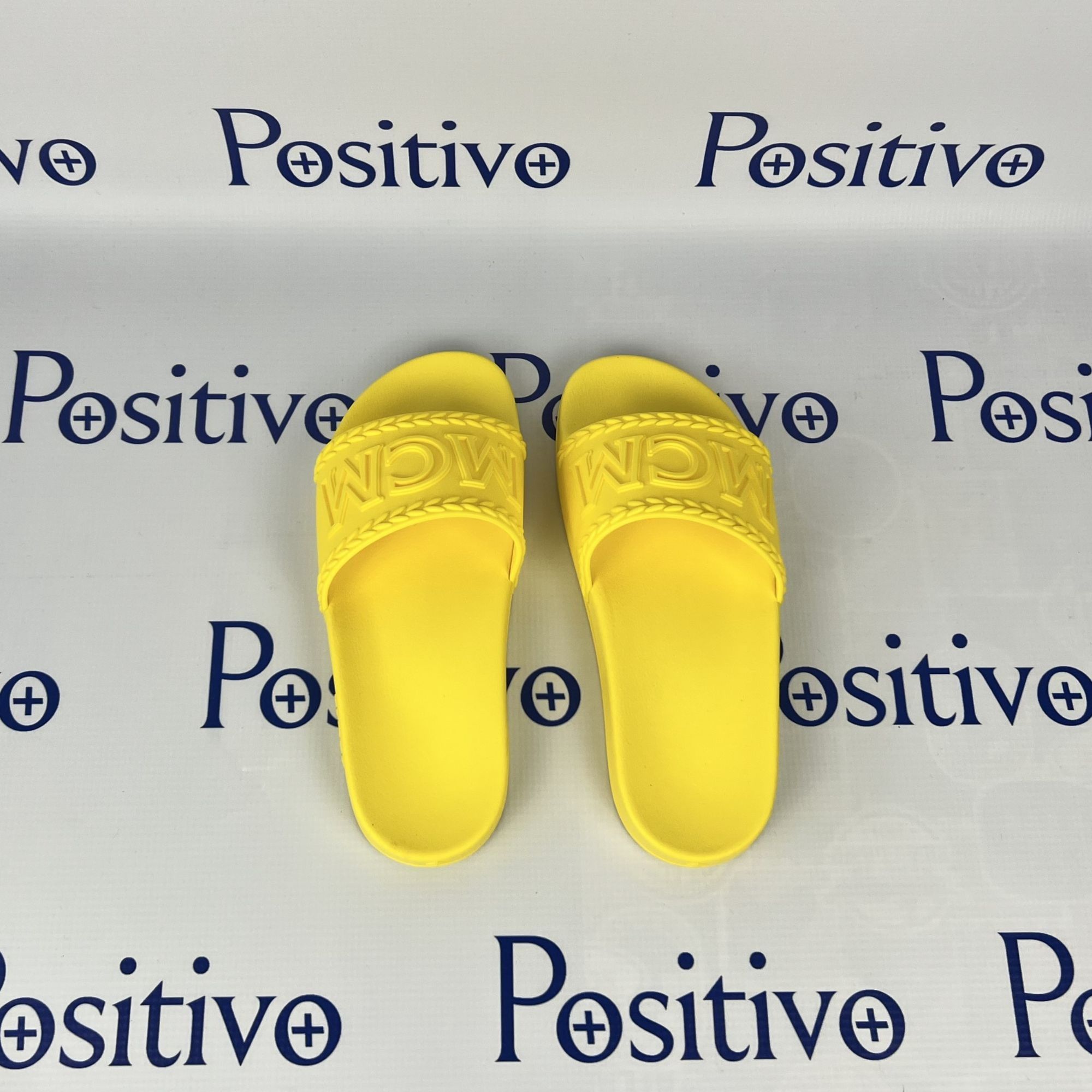 MCM MCM Yellow Big Logo Rubber Slides US 10 EU 40 Size US 10 / IT 40 - 5 Thumbnail