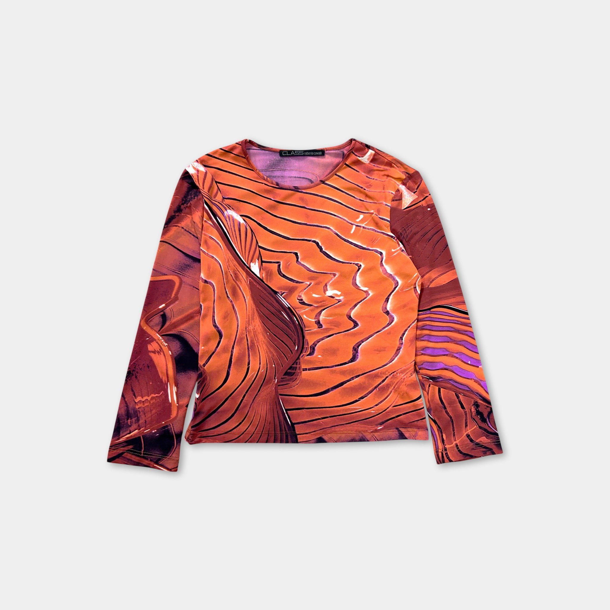 Roberto Cavalli Roberto Cavalli Class 2000s Psychedelic Print Longsleeve Size US S / EU 44-46 / 1 - 1 Thumbnail