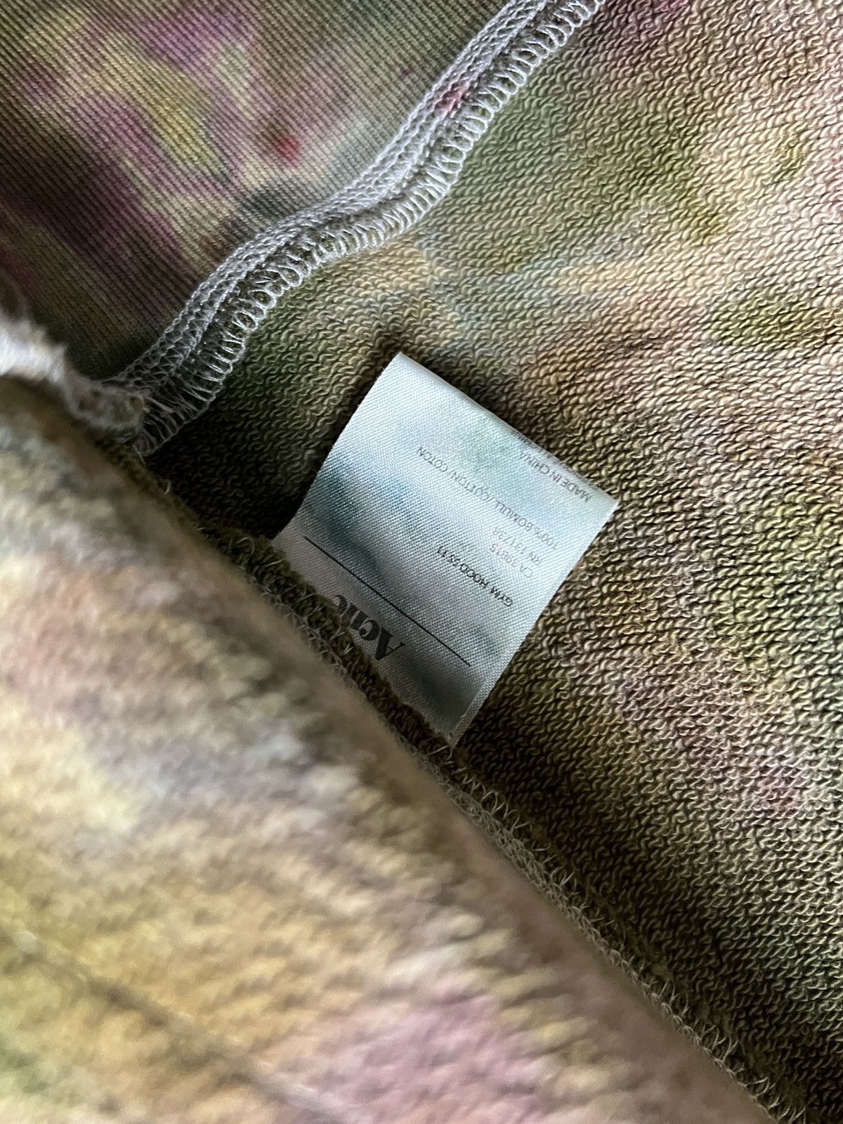 acne y2k full zip gimp camo tie dye solid hoodie