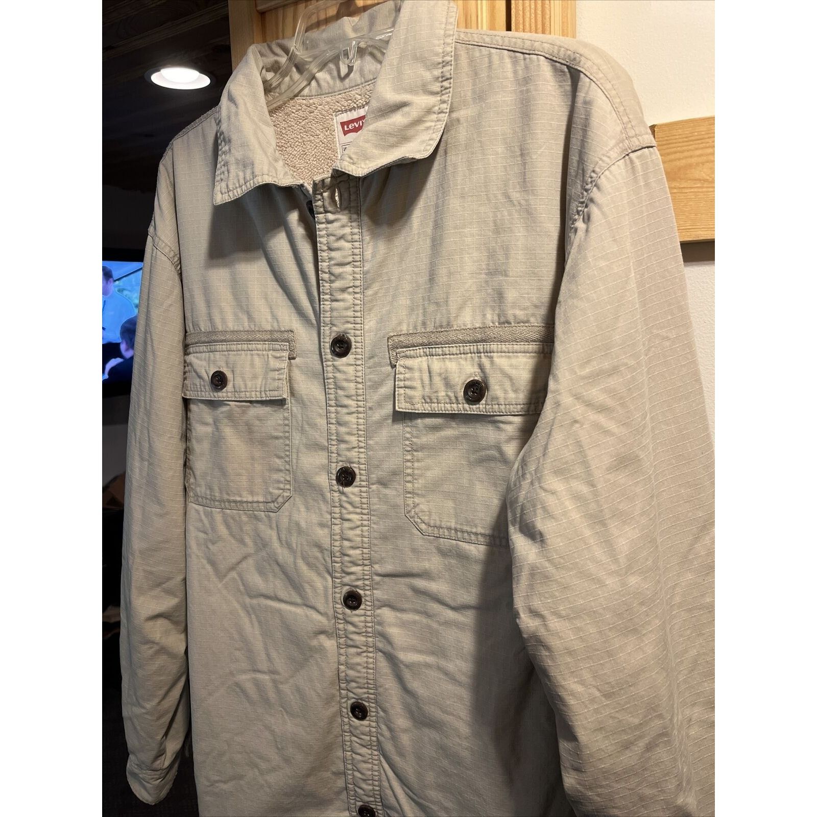 Levi's Levis VTG Men’s L Beige Sherpa Fleece Button Workwear Jacket Size US L / EU 52-54 / 3 - 6 Thumbnail