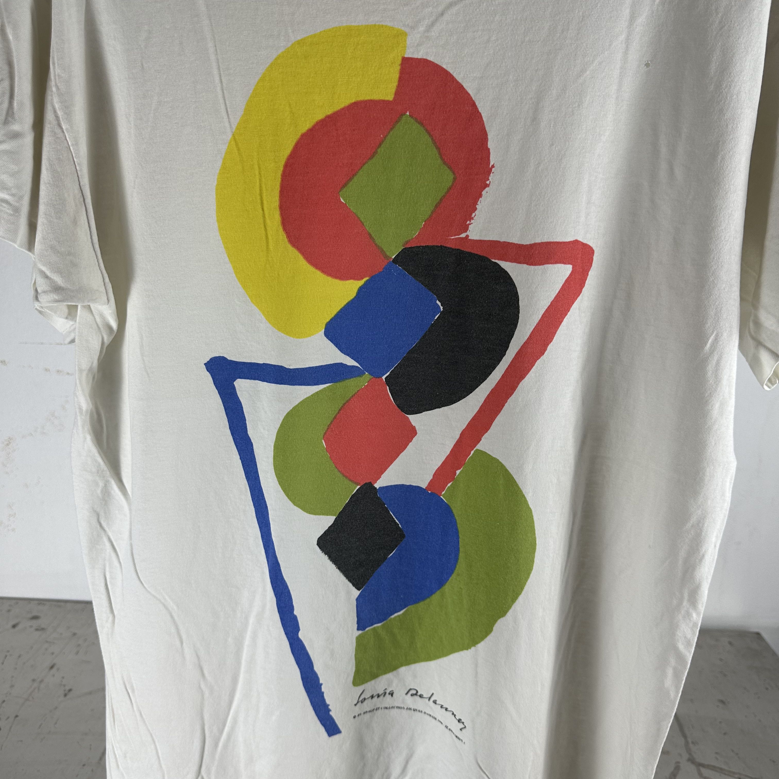 Vintage ​Vintage 1990 Sonia Delaunay Abstract Artwork T-shirt Size US M / EU 48-50 / 2 - 2 Thumbnail