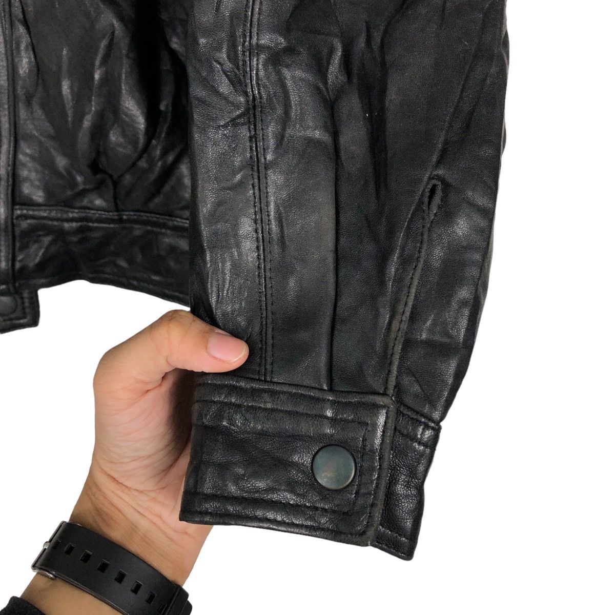 Japanese Brand 🔥Cropped Vintage Leather Jacket Double Breast Abba Japan Size US M / EU 48-50 / 2 - 15 Thumbnail