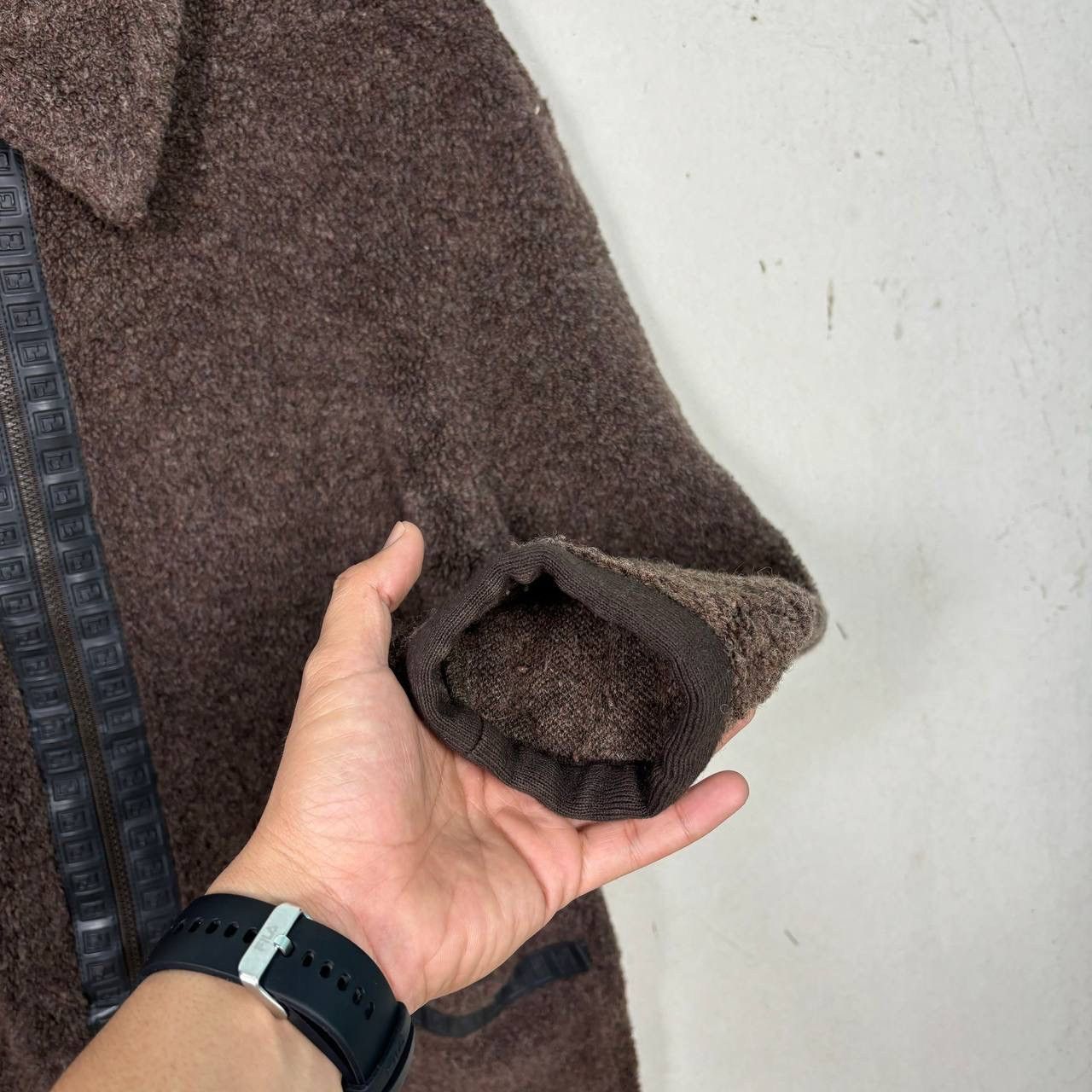 Fendi Vtg 90s FENDI Jeans Teddy Fleece Jacket Brown Wool Size 42 Size US L / EU 52-54 / 3 - 5 Thumbnail