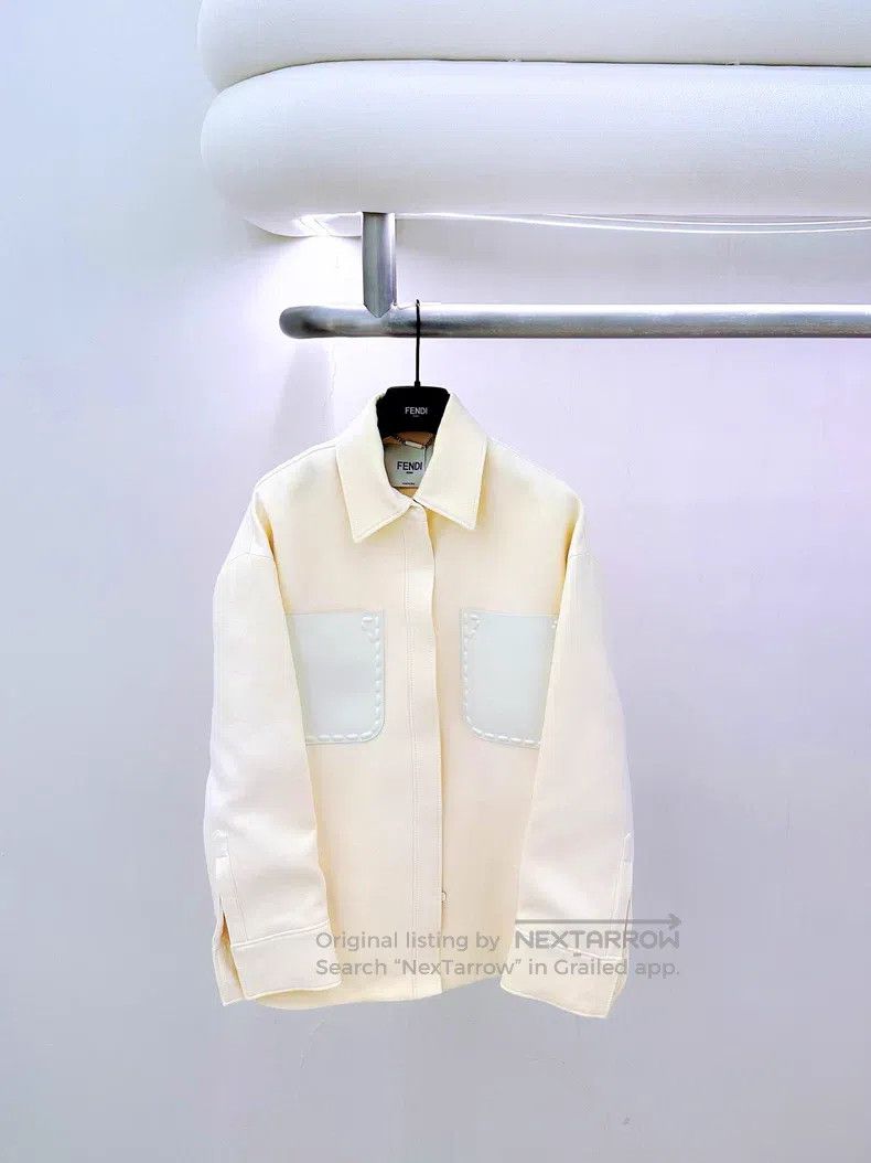 Fendi Fendi Beige leather-trimmed shirt Size XXS / US 00 / IT 34 - 1 Thumbnail