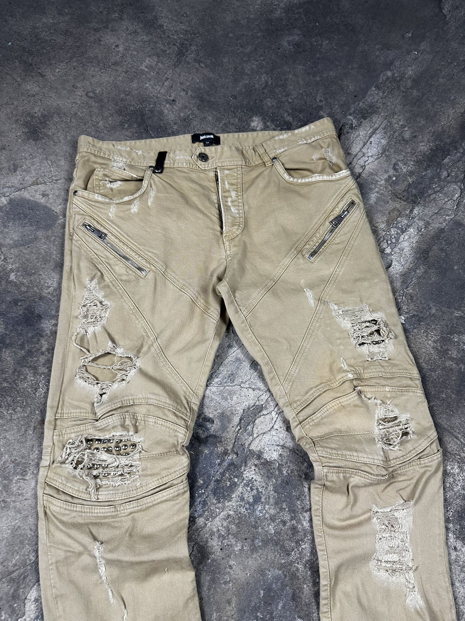 Just Cavalli Y2k Just Cavalli Biker Distressed Skinny Jeans Size US 36 / EU 52 - 3 Thumbnail