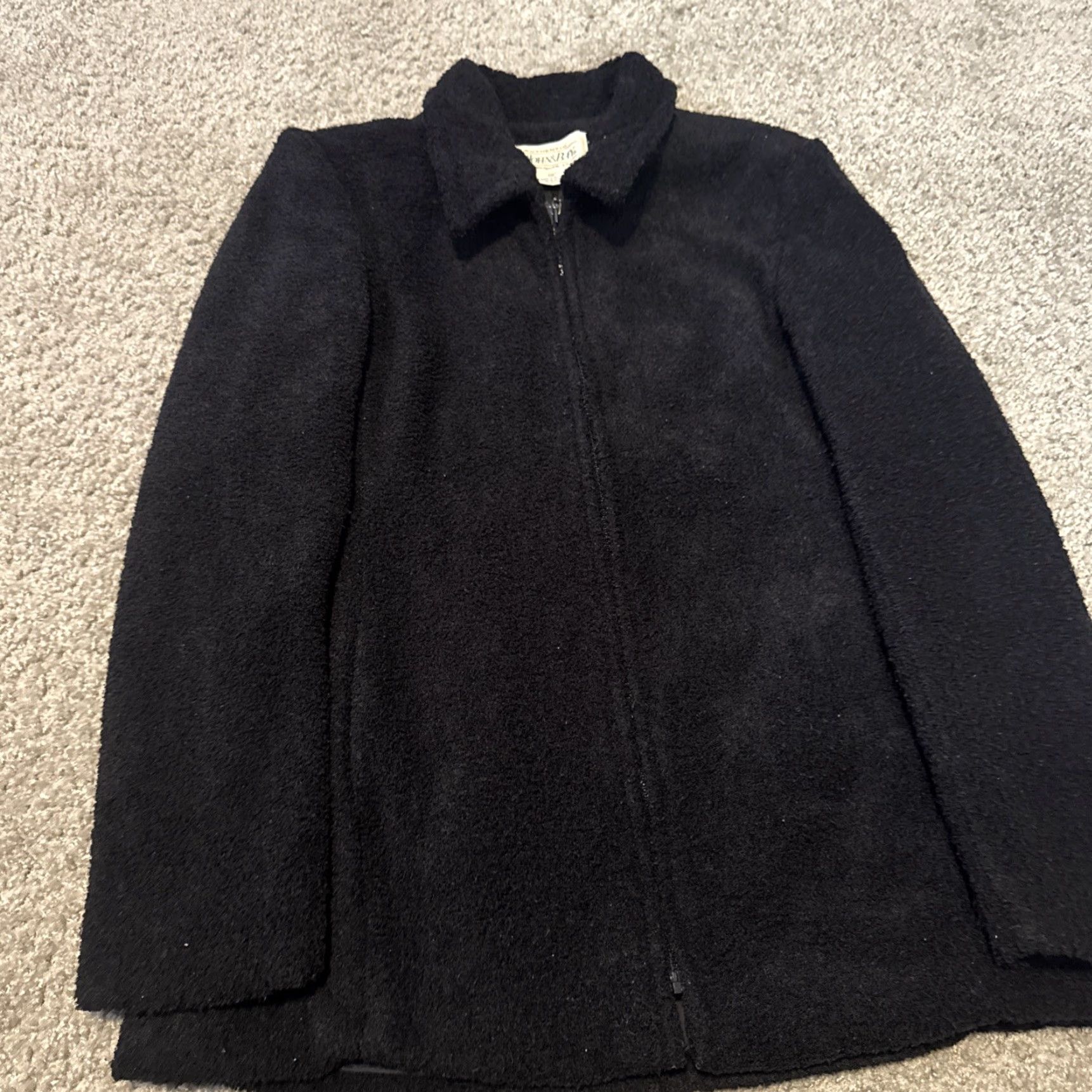 Vintage VINTAGE St. John’s Bay Jacket 90s Black Fleece Full Zip Lined Medium Women Size M / US 6-8 / IT 42-44 - 3 Thumbnail