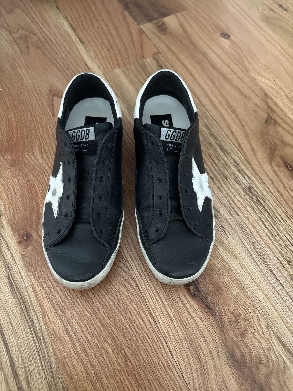 Golden Goose Golden goose black superstar sneakers Size US 5 / IT 35 - 2 Thumbnail