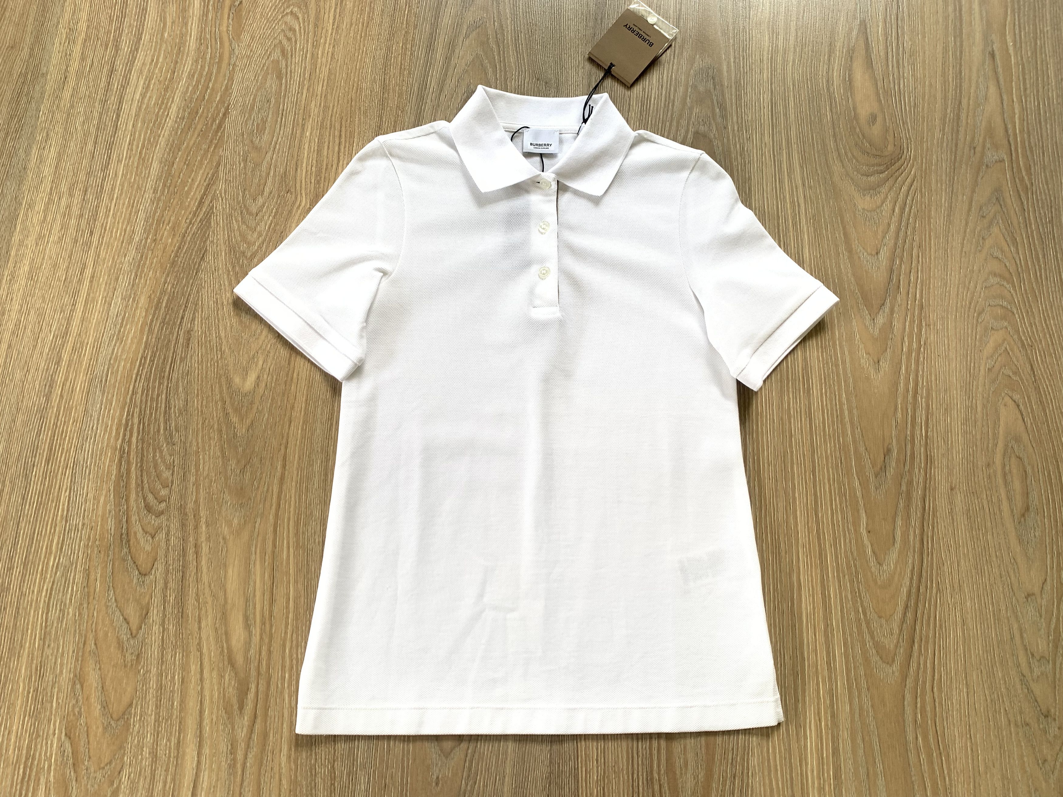 Burberry Burberry Malleco Womens White Cotton Polo Size XS / US 0-2 / IT 36-38 - 2 Thumbnail