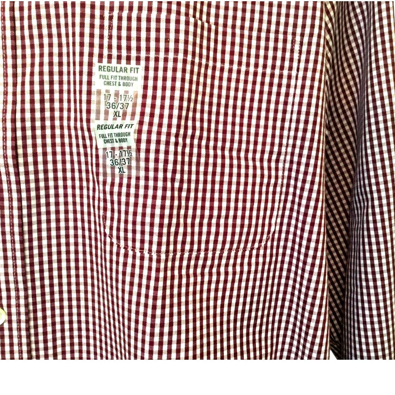 Chaps Chaps Shirt Wine Check XL 17-17.5-36/37 New with Tag $45.00 Size US XL / EU 56 / 4 - 6 Thumbnail