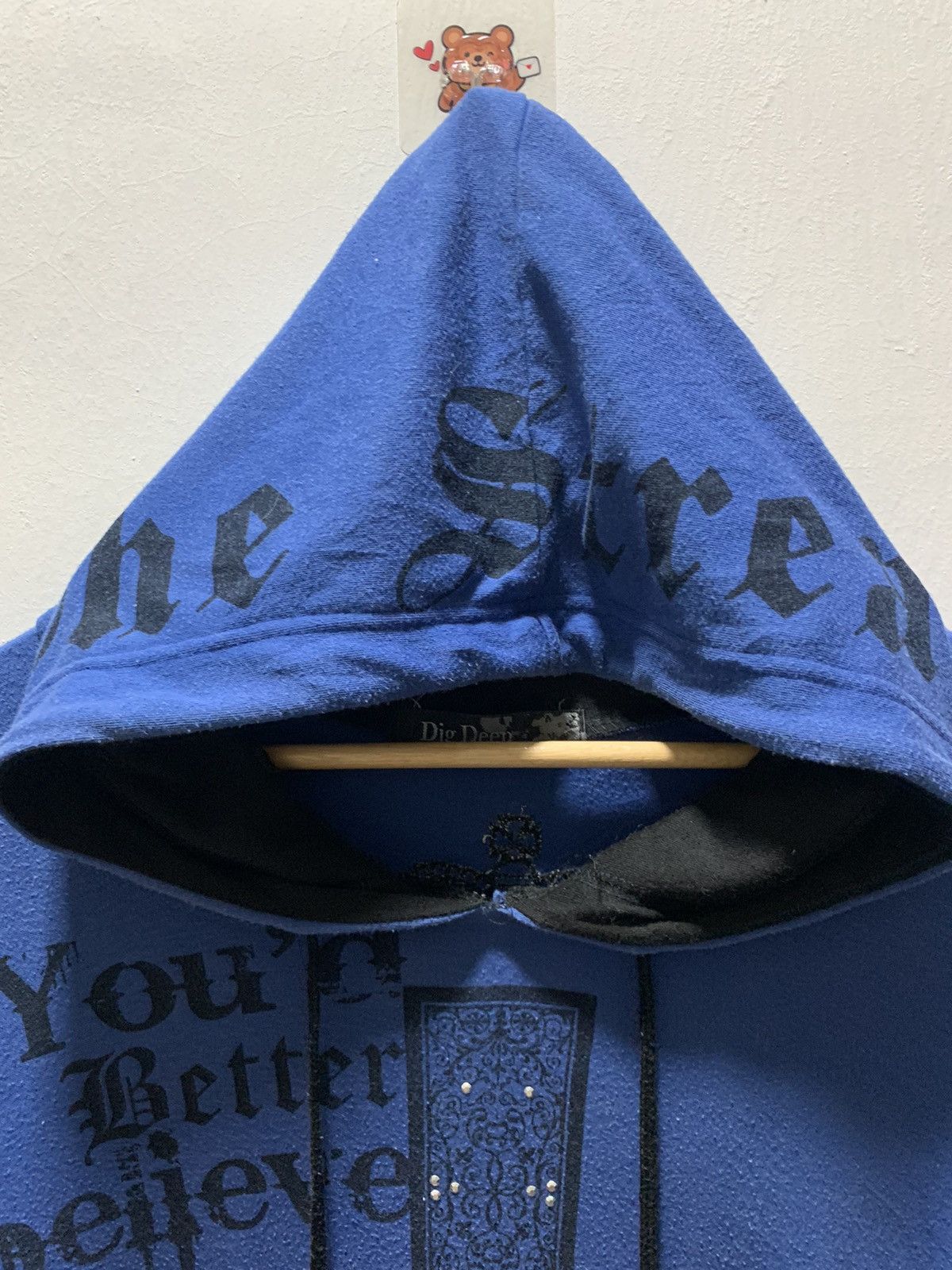 If Six Was Nine Y2k Dig Deep poem Cross skull Punk style hood Tee Size US M / EU 48-50 / 2 - 3 Thumbnail