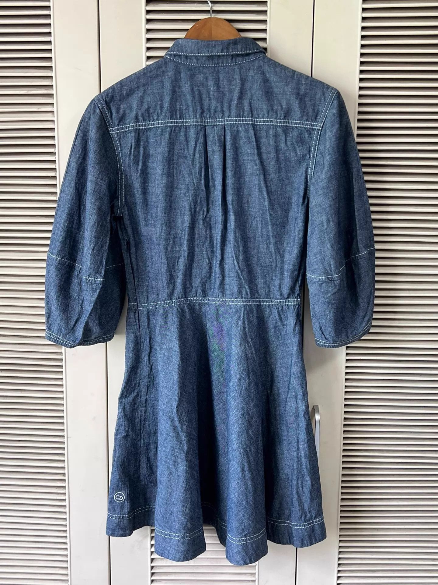 Dior Dior Women's Denim Dress 38 Floral Embroidery Size S / US 4 / IT 40 - 2 Thumbnail