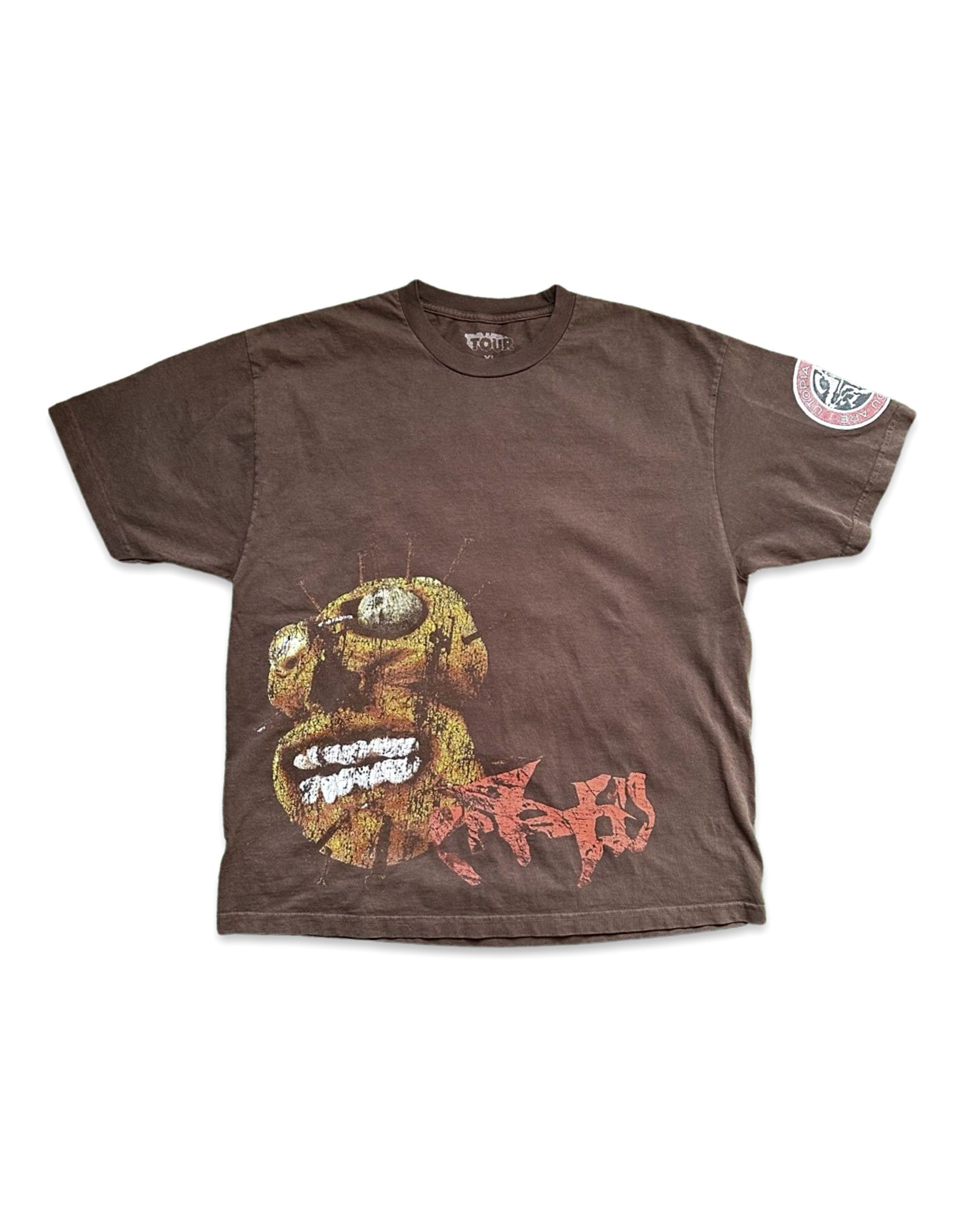 Travis Scott Travis Scott UTOPIA UNRELEASED VIP Tour Brown Tee | Grailed