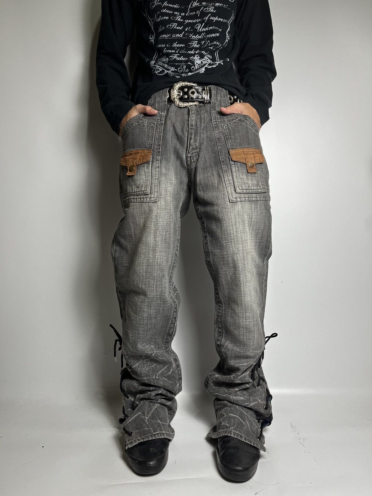 If Six Was Nine × Japanese Brand × Le Grande Bleu (L.G.B.) Lace up solberry pant vkei style japanese brand Size US 32 / EU 48 - 1 Thumbnail