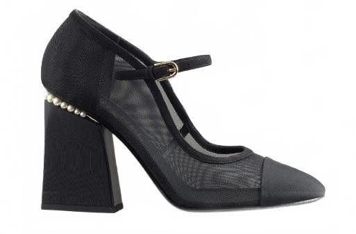 Chanel Chanel Black Mesh Heels Sz 41 - Pearl & Suede Trim - NIB Size US 11 / IT 41 - 4 Thumbnail