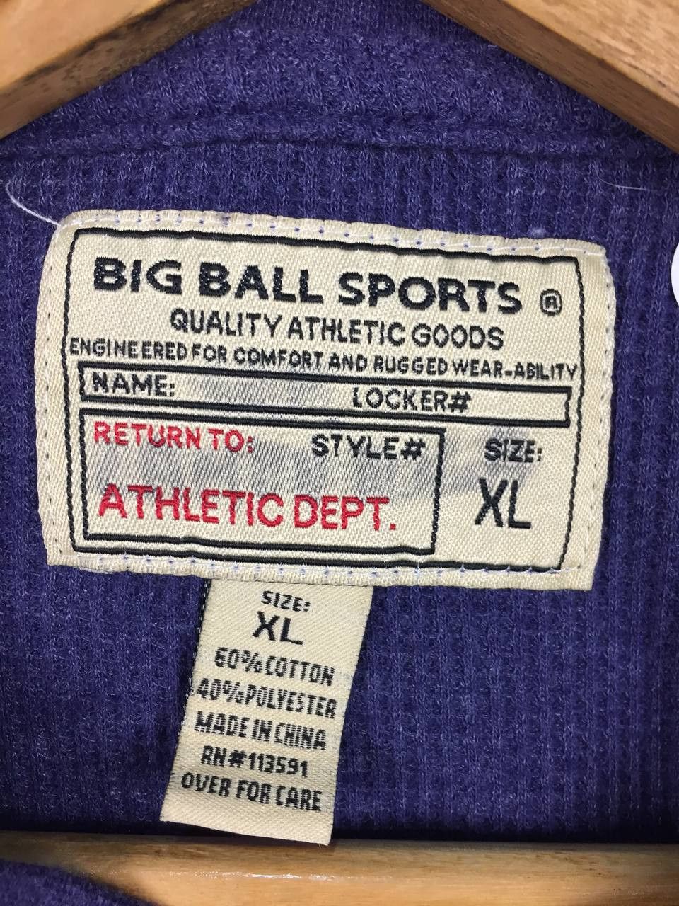 Vintage Vtg Big Ball Sports Waffle Knit Thermal Henley Tee Size US XL / EU 56 / 4 - 7 Thumbnail