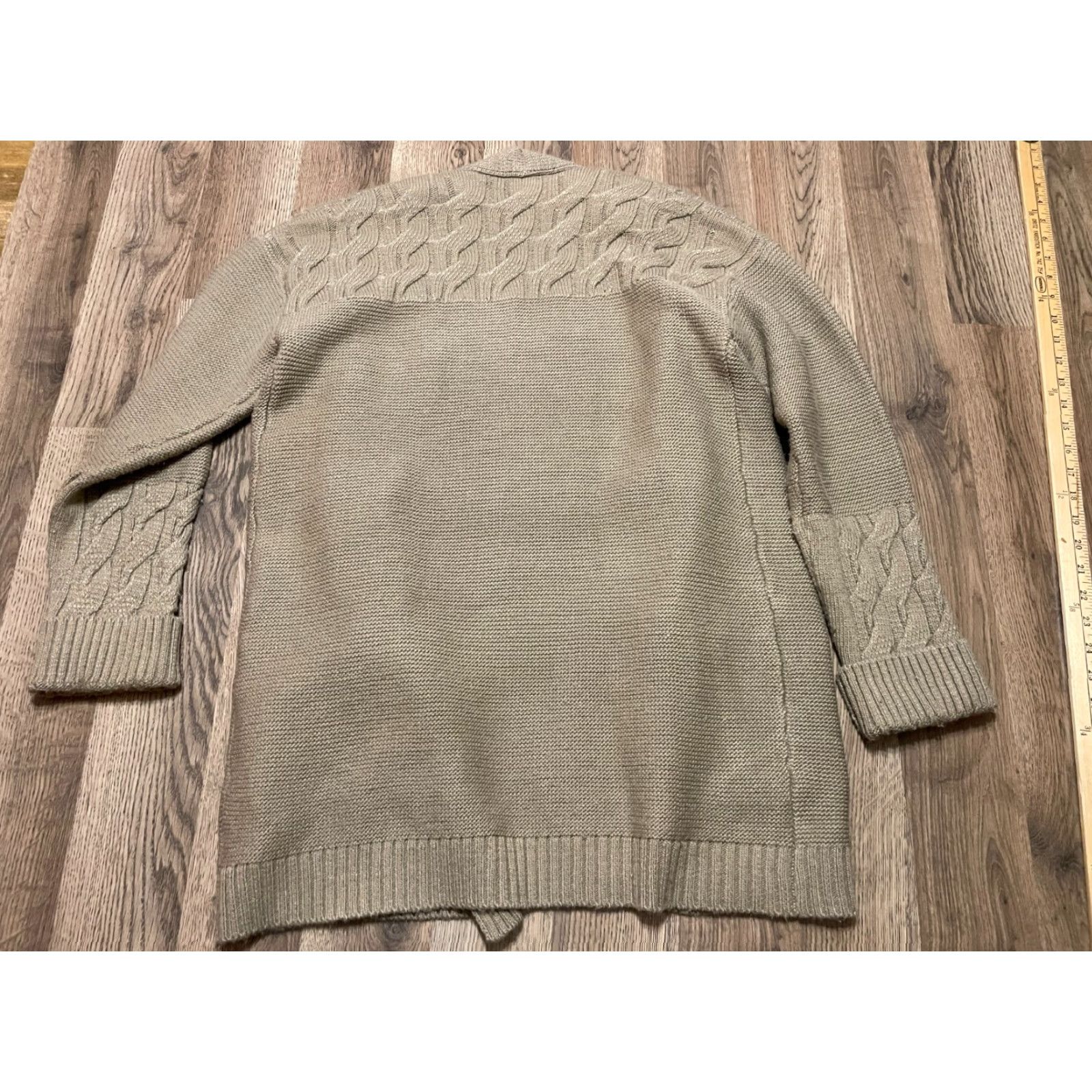 Vintage Hem & Thread Sweater Cardigan Open Knit Women M Green Casual Fall Spring Summer Mens? Size M / US 6-8 / IT 42-44 - 2 Thumbnail