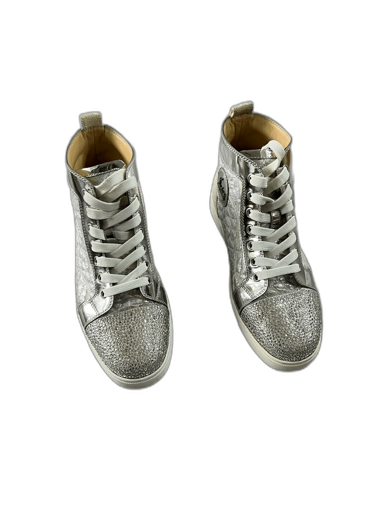Balenciaga Balenciaga shiny silver hightop sports sneakers -2507 Size US 7.5 / EU 40-41 - 1 Thumbnail