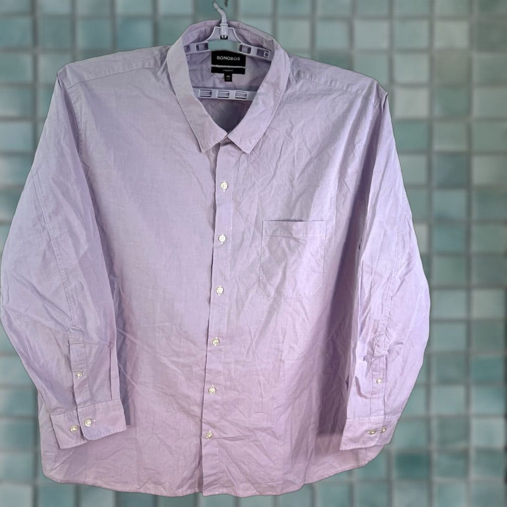 Bonobos VINTAGE Bonobos Men’s Dress Shirt Button-Up Long Sleeve Purple 4XL Cotton City, Classic, Preppy Size 48R - 1 Thumbnail