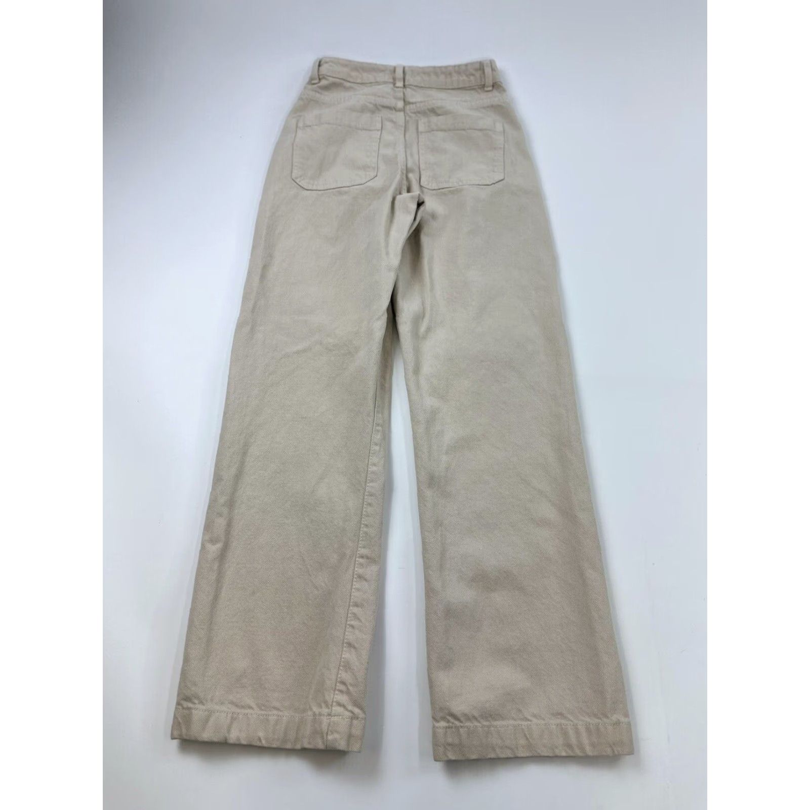 Supreme Supré Women's Relaxed Fit Wide Leg Beige Denim Jeans US 4 AU 8 Size 27" / US 4 / IT 40 - 2 Thumbnail
