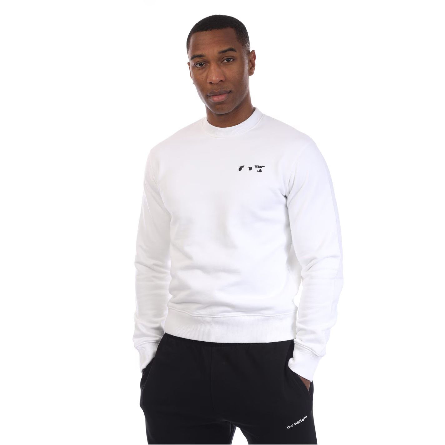 Off-White o1g2r1mq0226 Logo Slim Crewneck Sweatshirt In White Size US S / EU 44-46 / 1 - 1 Thumbnail