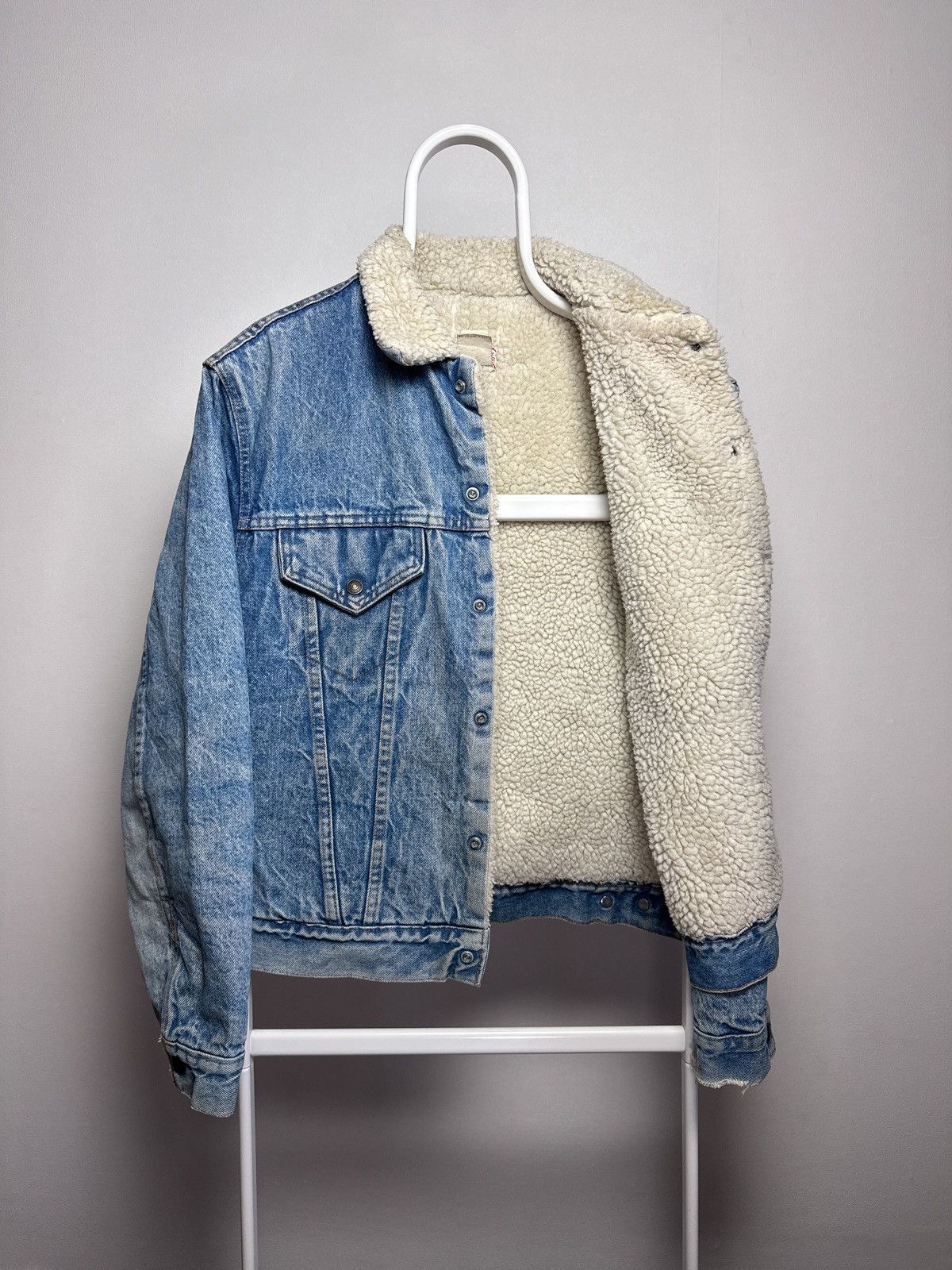 Levi's Levi’s 1970s 70605-0213 Blank Tab Sherpa Lined Denim Jacket Size US S / EU 44-46 / 1 - 4 Thumbnail