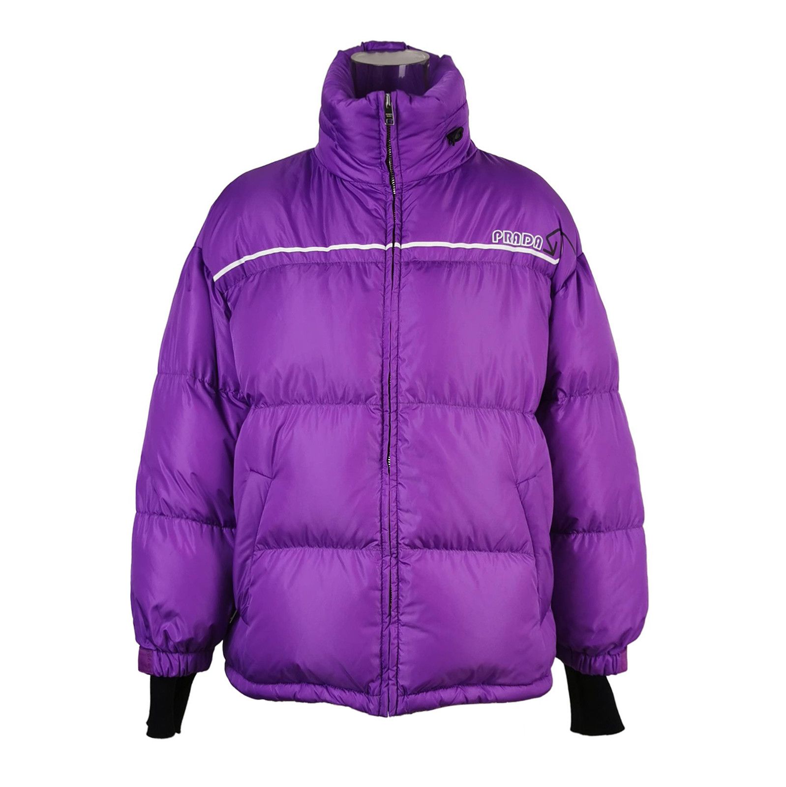 Prada Prada Logo Zip Puffer Jacket in Purple 0079 Size US S / EU 44-46 / 1 - 1 Thumbnail