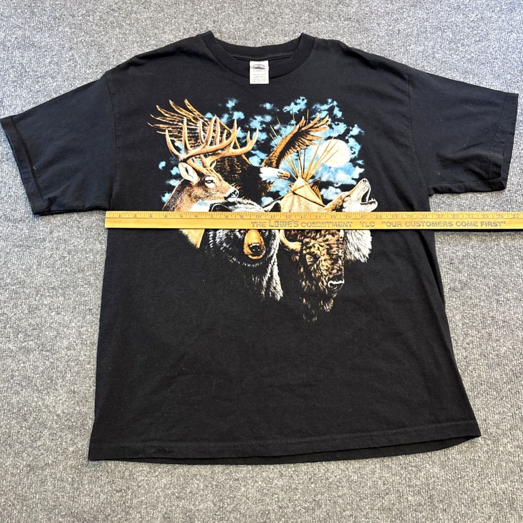 Delta VINTAGE Delta Pro Weight T Shirt Men’s XL Bear Wolf Bison Eagle Nature Graphic Black Mens XL Size US XL / EU 56 / 4 - 4 Thumbnail