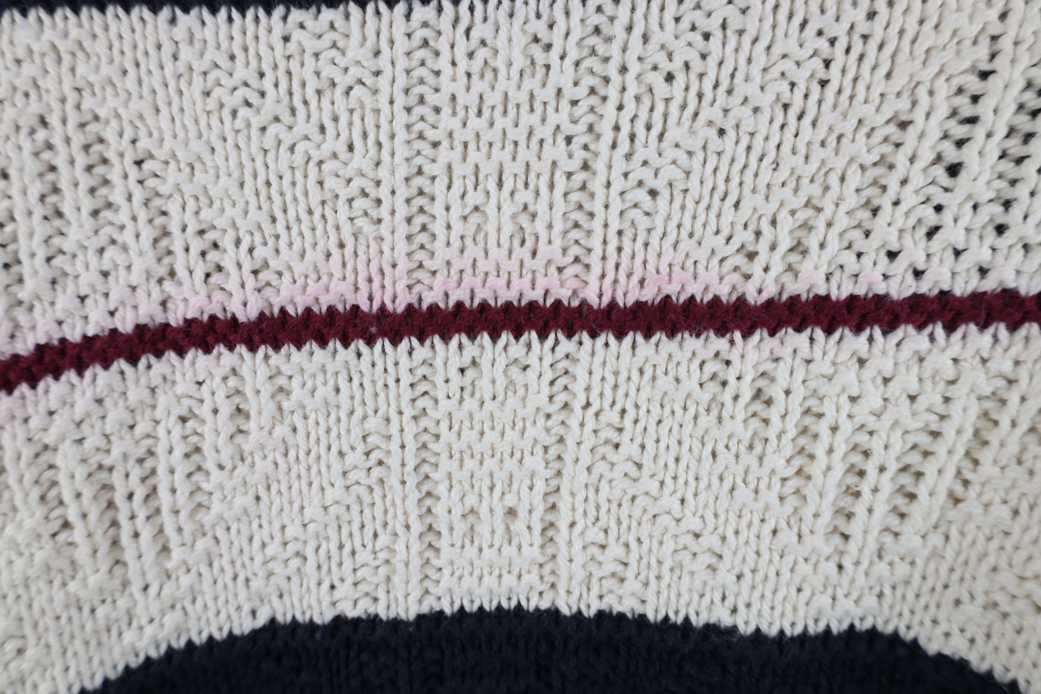 Vintage Vintage 90s Streetwear Striped Cotton Knit Sweater USA Size US M / EU 48-50 / 2 - 8 Thumbnail