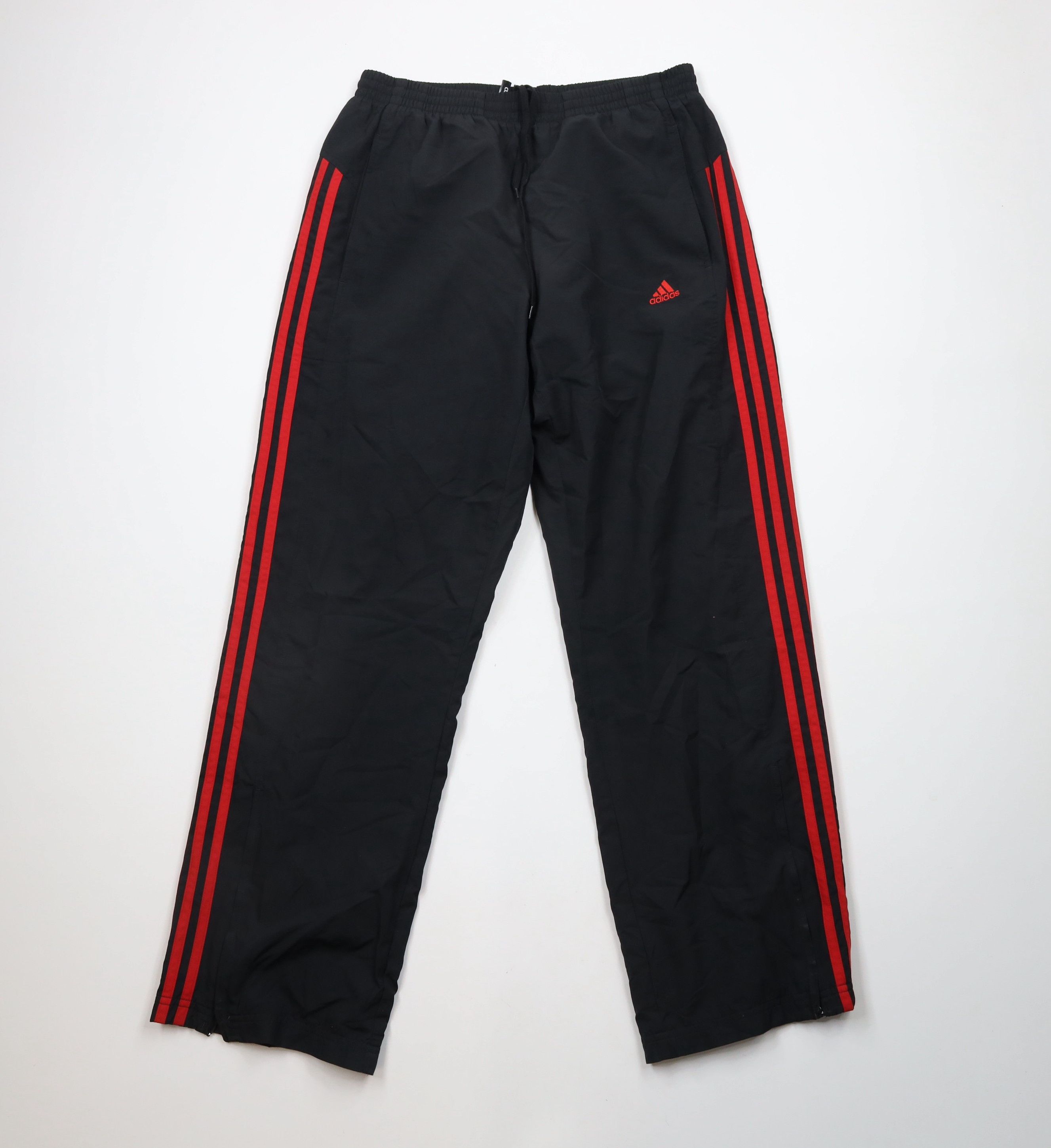 Adidas × Vintage Vintage Adidas Spell Out Striped Lined Wide Leg Pants Black Size US 34 / EU 50 - 1 Thumbnail